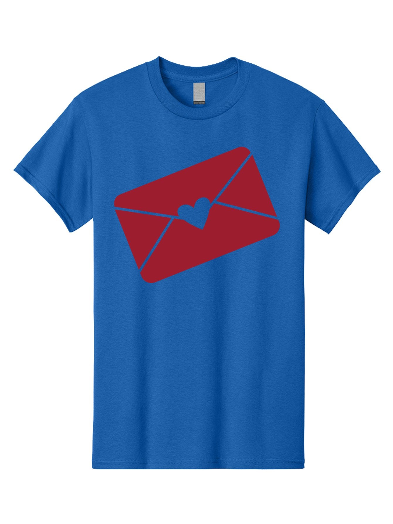 Envelope-With-Heart Men'S Graphic Tee, 100% Cotton, Comfortable Casual Summer Wear, Machine Washable, Love Letter, Romantic Gesture, Valentines Day Card, Heart Symbol, Sealed Envelope, Affectionate Message, Digital Illustration, Aac689