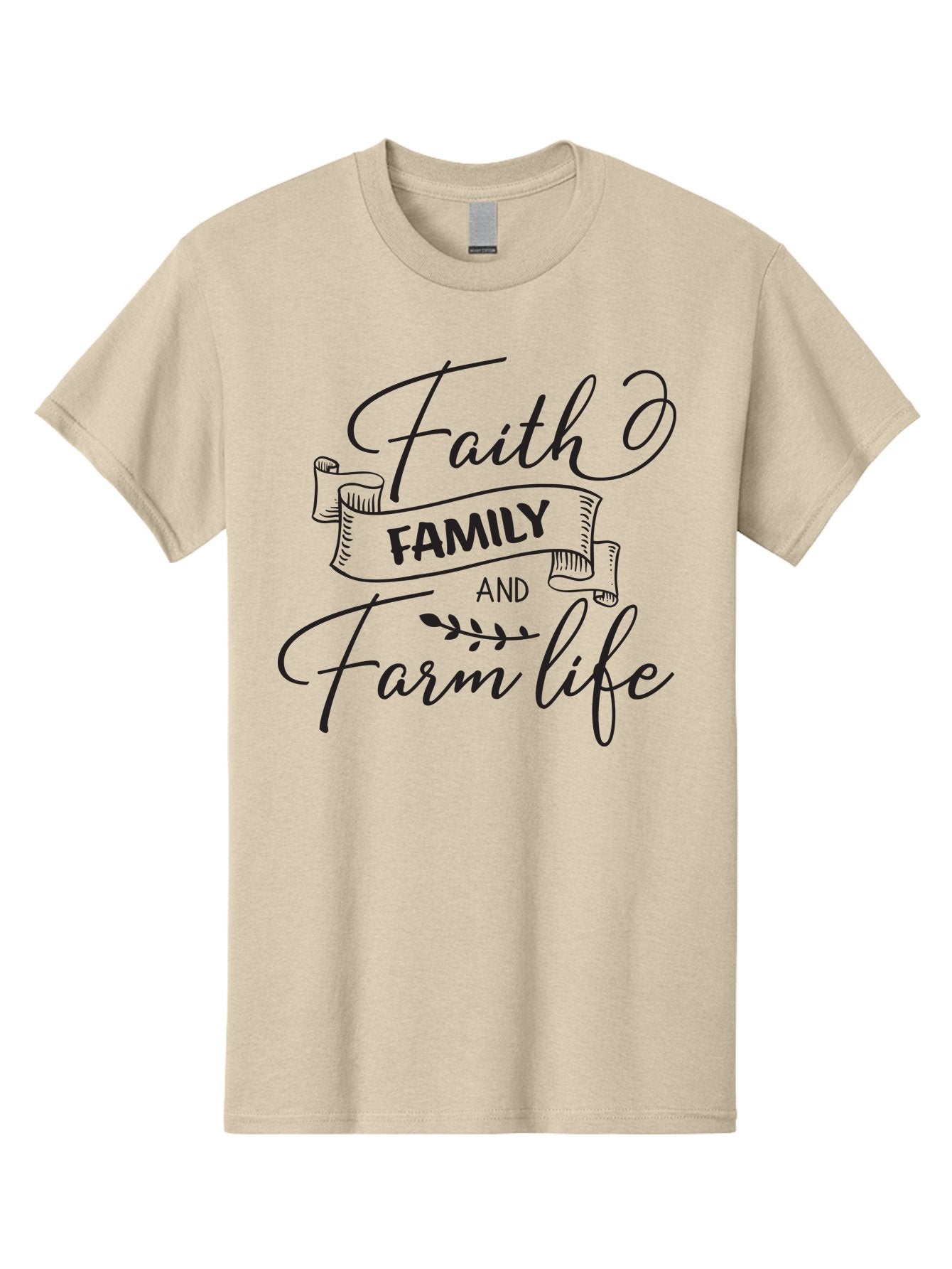 Faith-Family-And-Farm-Life Men'S Graphic Tee, 100% Cotton, Comfortable Casual Summer Wear, Machine Washable, Faith And Family Values, Farm Life, Rural Living, Agricultural Lifestyle, Family Bonding, Country Charm, Inspirational Quotes, Aac701 3