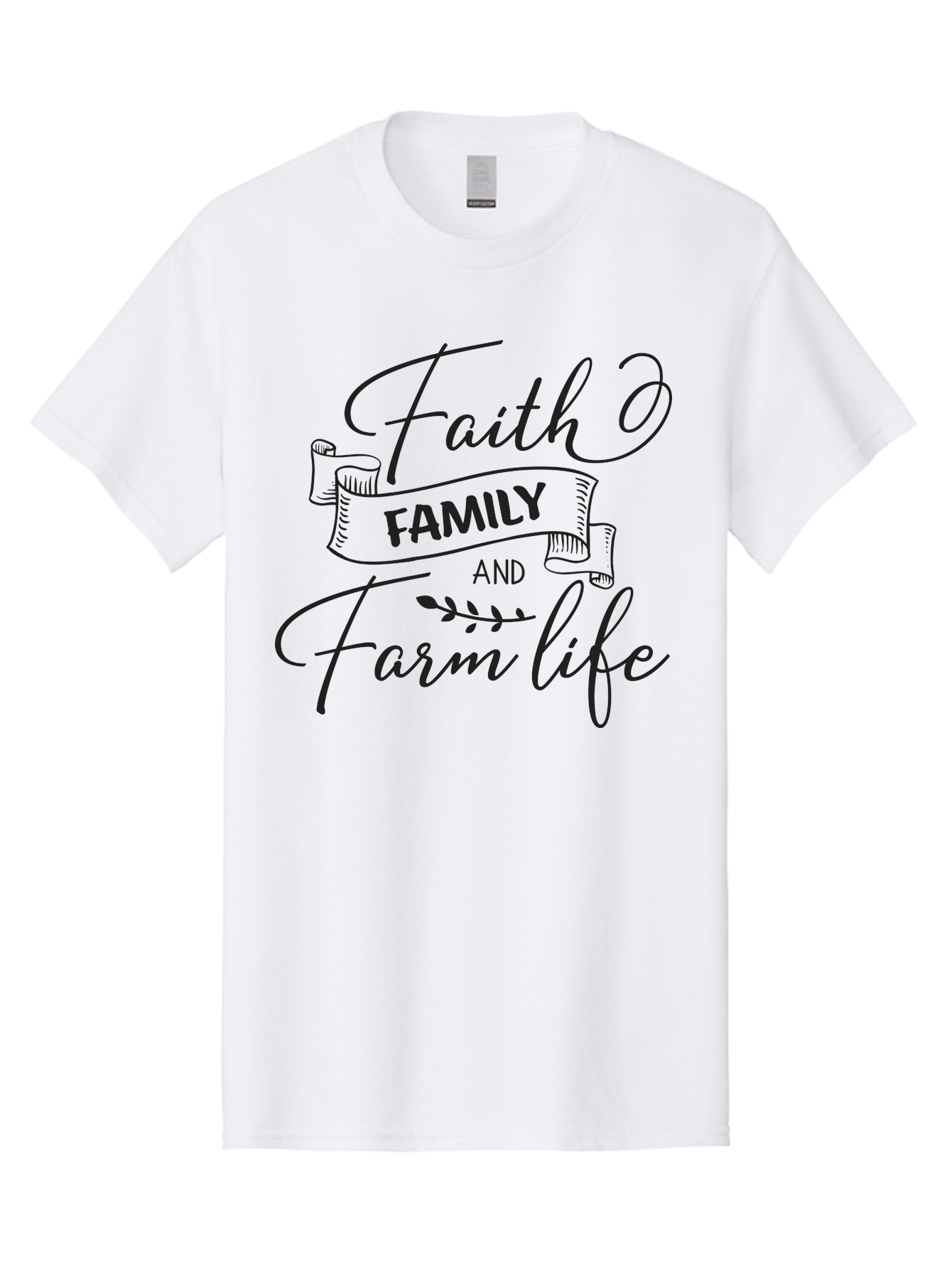 Faith-Family-And-Farm-Life Men'S Graphic Tee, 100% Cotton, Comfortable Casual Summer Wear, Machine Washable, Faith And Family Values, Farm Life, Rural Living, Agricultural Lifestyle, Family Bonding, Country Charm, Inspirational Quotes, Aac701