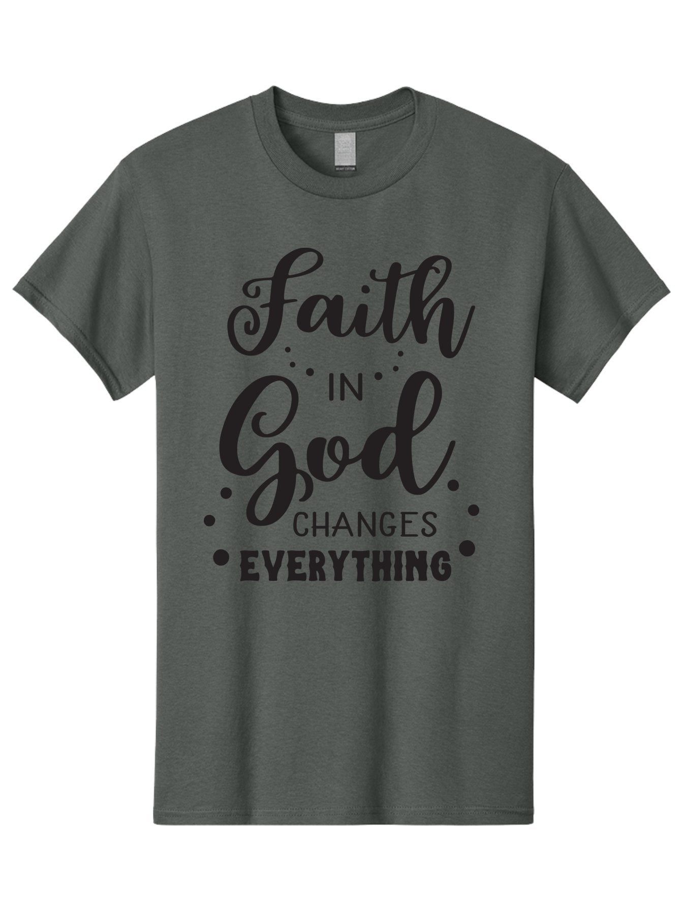 Faith-In-God-Changes-Everything Men'S Graphic Tee, 100% Cotton, Comfortable Casual Summer Wear, Machine Washable, Faith In God, Inspirational Quote, Spiritual Motivation, Positive Affirmation, Uplifting Message, Motivational Poster, Aac702 12