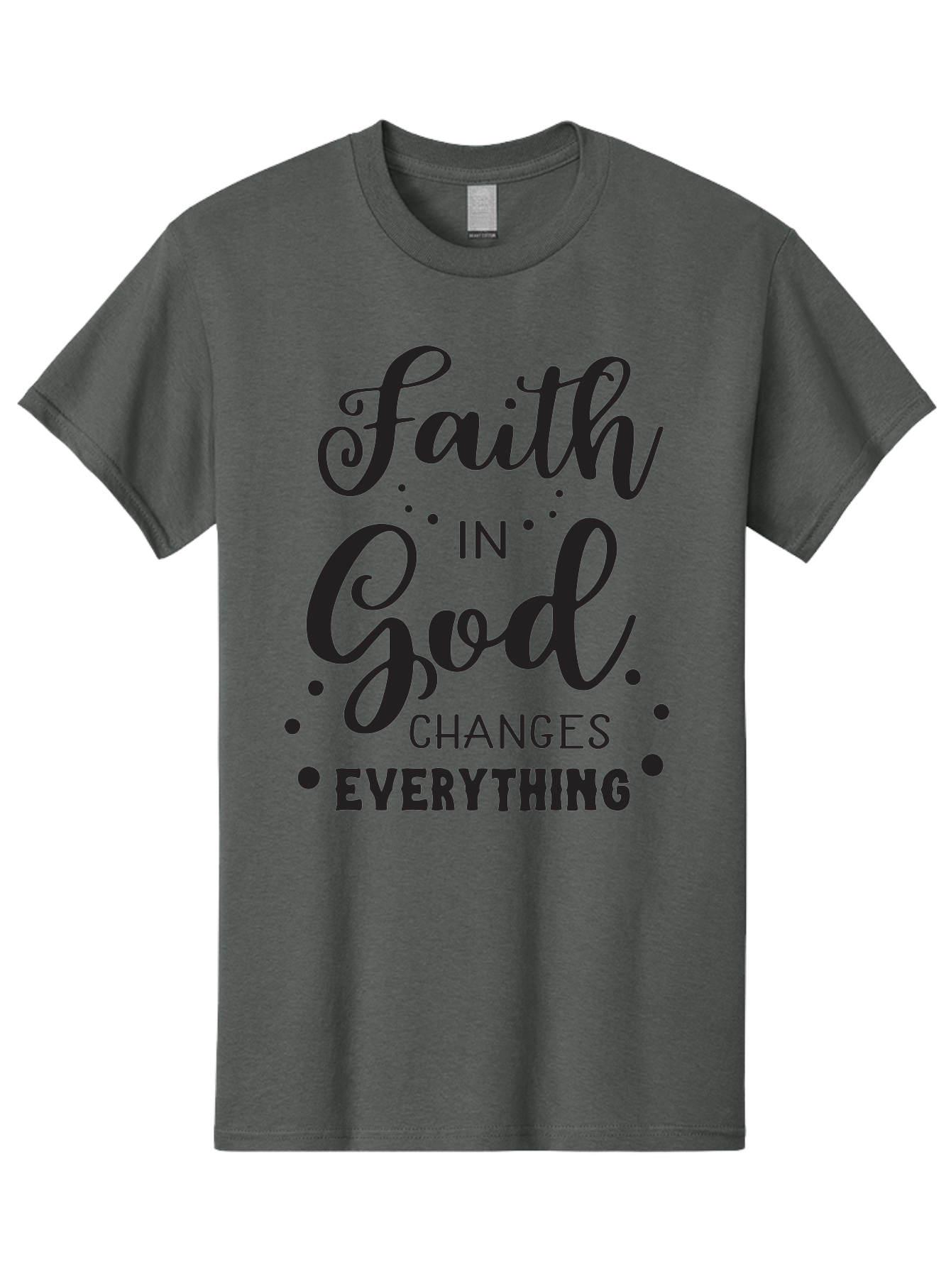 Faith-In-God-Changes-Everything Men'S Graphic Tee, 100% Cotton, Comfortable Casual Summer Wear, Machine Washable, Faith In God, Inspirational Quote, Spiritual Motivation, Positive Affirmation, Uplifting Message, Motivational Poster, Aac702 5