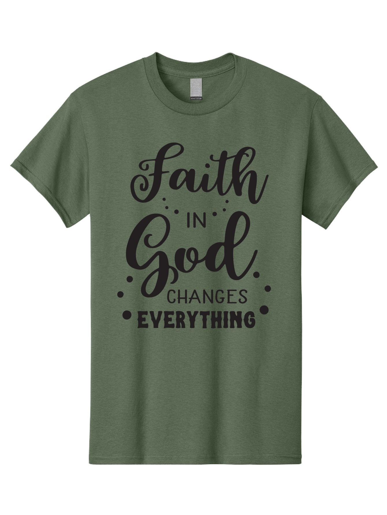 Faith-In-God-Changes-Everything Men'S Graphic Tee, 100% Cotton, Comfortable Casual Summer Wear, Machine Washable, Faith In God, Inspirational Quote, Spiritual Motivation, Positive Affirmation, Uplifting Message, Motivational Poster, Aac702 3