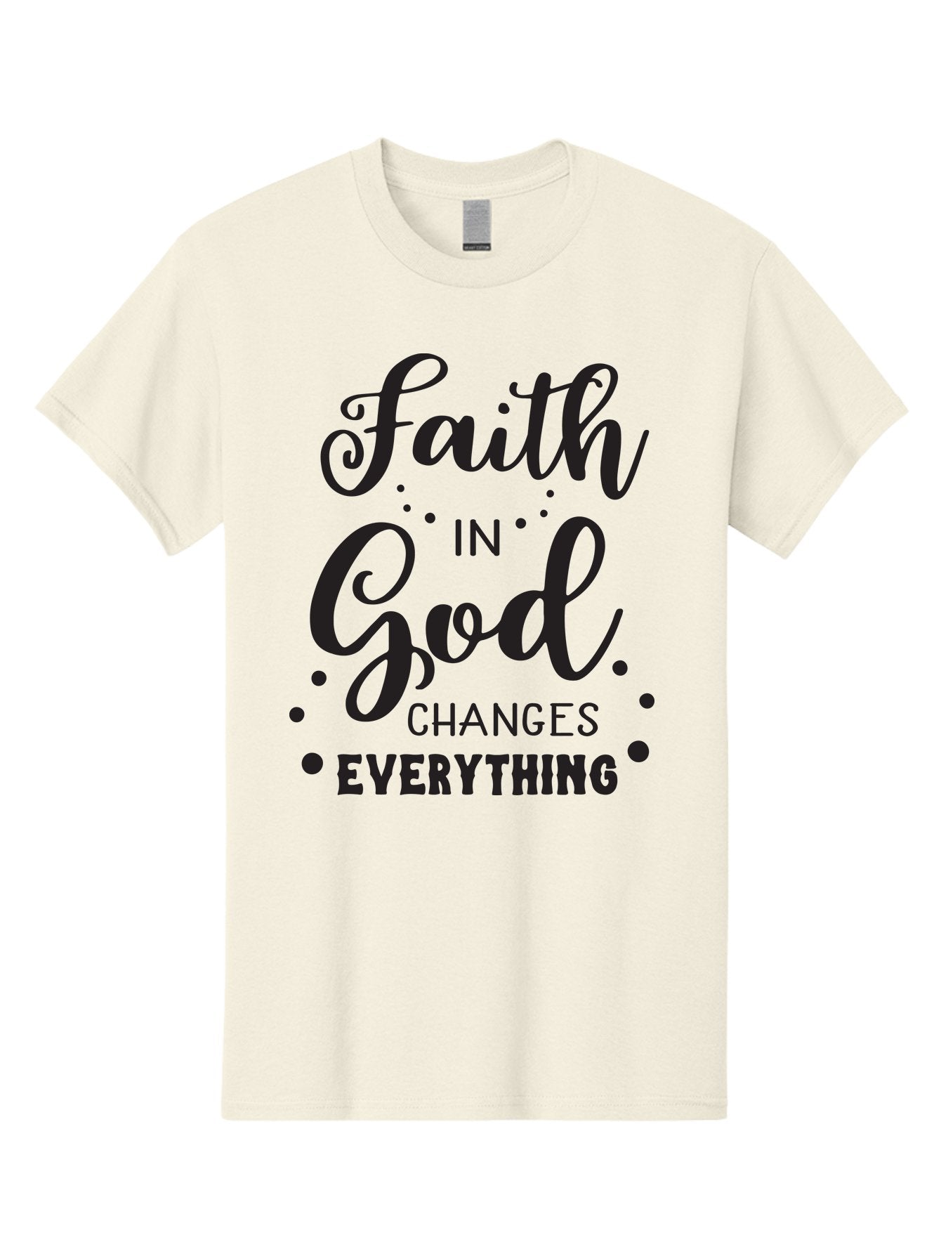 Faith-In-God-Changes-Everything Men'S Graphic Tee, 100% Cotton, Comfortable Casual Summer Wear, Machine Washable, Faith In God, Inspirational Quote, Spiritual Motivation, Positive Affirmation, Uplifting Message, Motivational Poster, Aac702 11