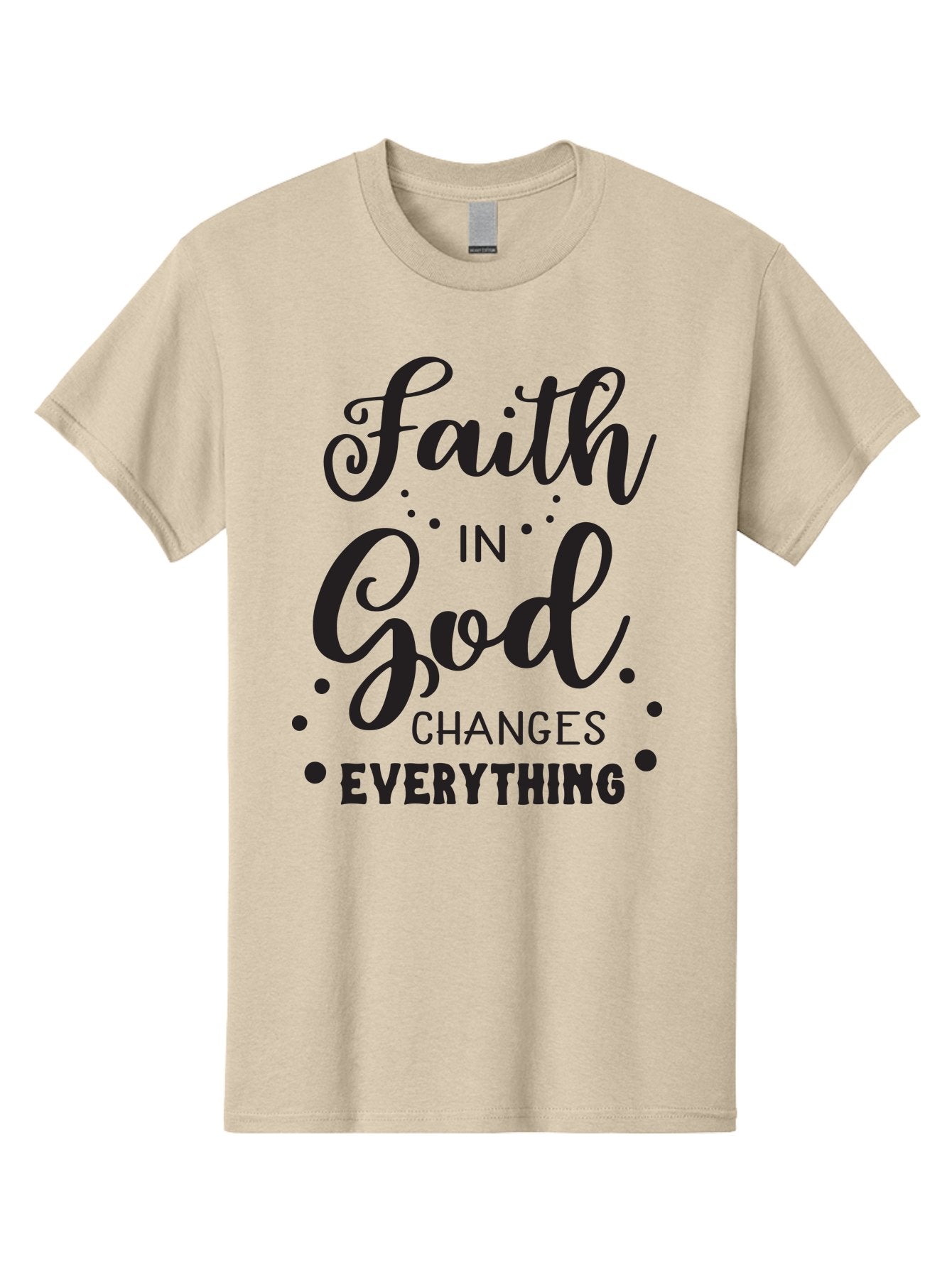Faith-In-God-Changes-Everything Men'S Graphic Tee, 100% Cotton, Comfortable Casual Summer Wear, Machine Washable, Faith In God, Inspirational Quote, Spiritual Motivation, Positive Affirmation, Uplifting Message, Motivational Poster, Aac702 9
