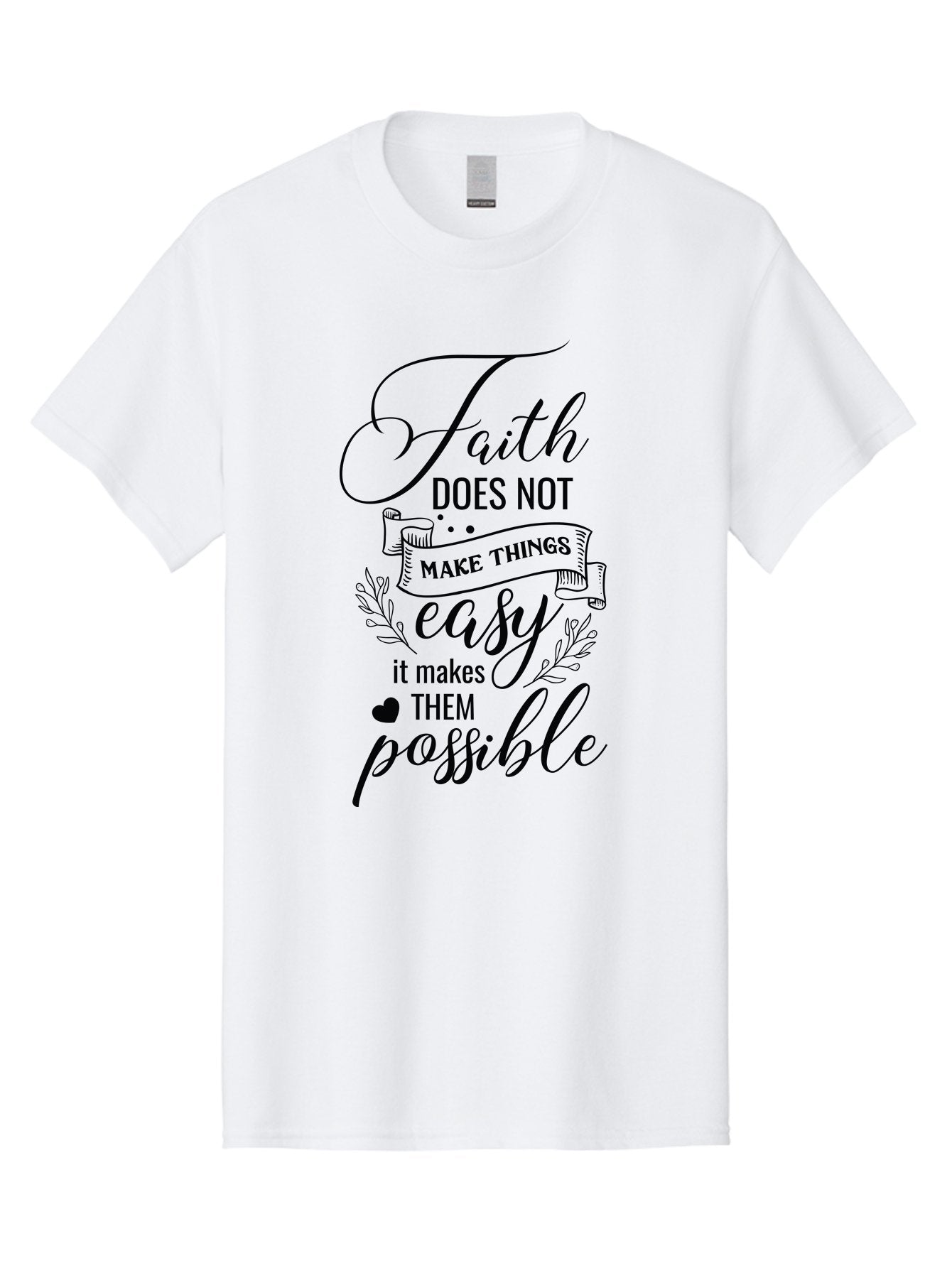 Faith-Makes-Them-Possible Men'S Graphic Tee, 100% Cotton, Comfortable Casual Summer Wear, Machine Washable, Faith Quote, Inspirational Words, Motivational Saying, Makes Them Possible, Makes Things Easy, Spiritual Message, Positive Vibes, Aac704 9