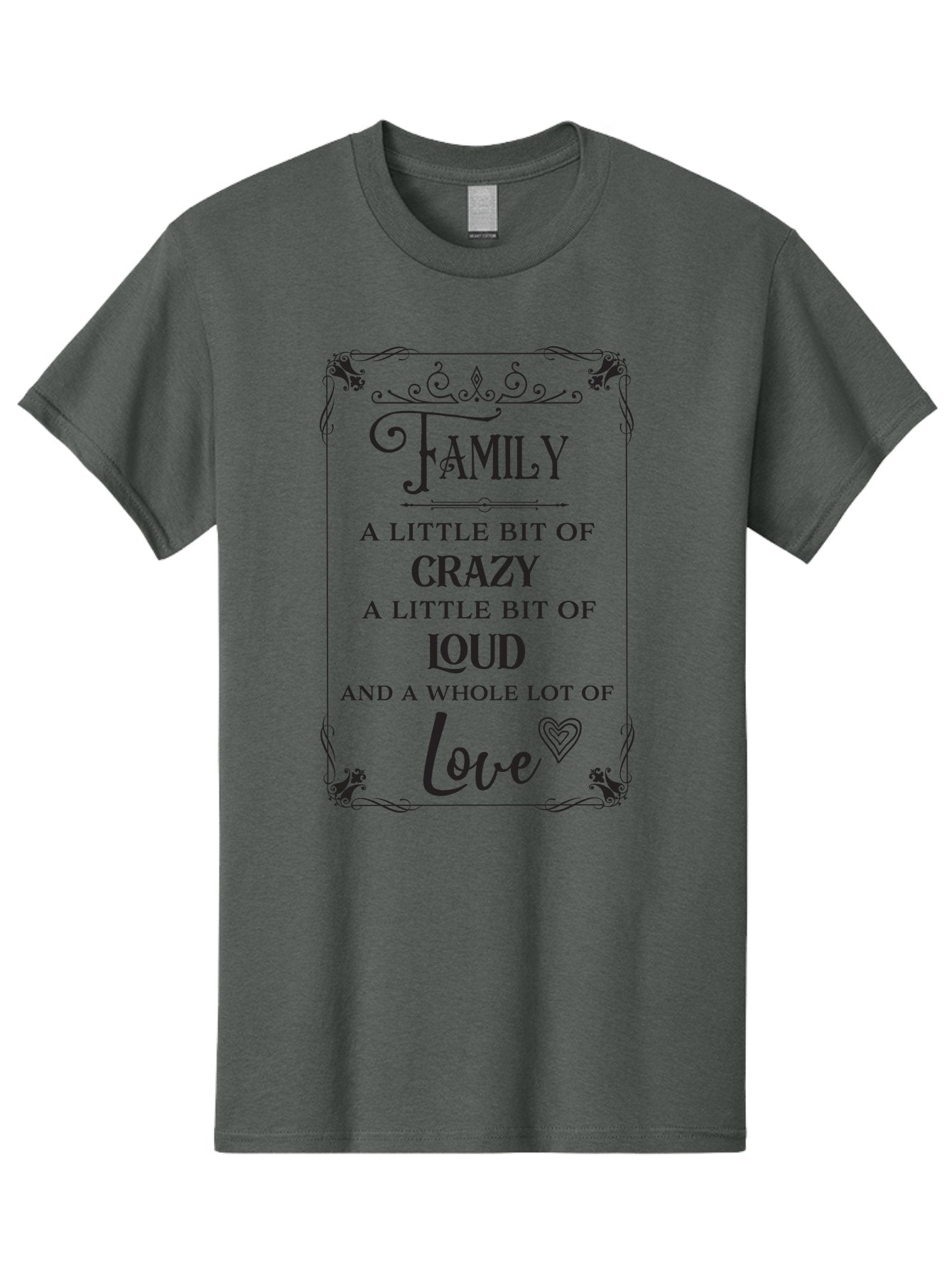 Family-A-Little-Bit-Of-Crazy Men'S Graphic Tee, 100% Cotton, Comfortable Casual Summer Wear, Machine Washable, Family Love, Crazy Family, Loud Family, Family Quotes, Love Quotes, Heartwarming Sayings, Family Values, Family Bonding Aac705