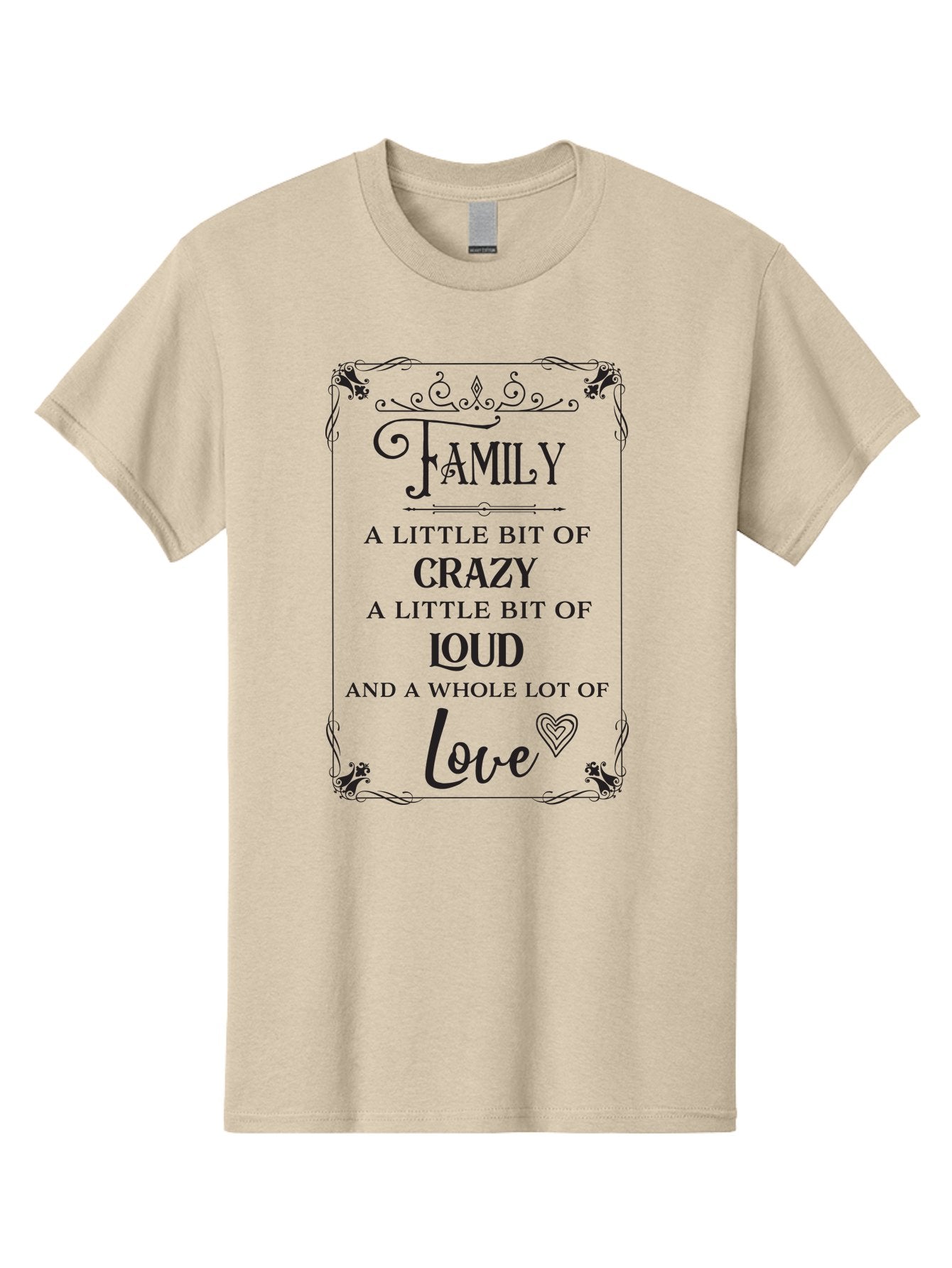 Family-A-Little-Bit-Of-Crazy Men'S Graphic Tee, 100% Cotton, Comfortable Casual Summer Wear, Machine Washable, Family Love, Crazy Family, Loud Family, Family Quotes, Love Quotes, Heartwarming Sayings, Family Values, Family Bonding Aac705 13