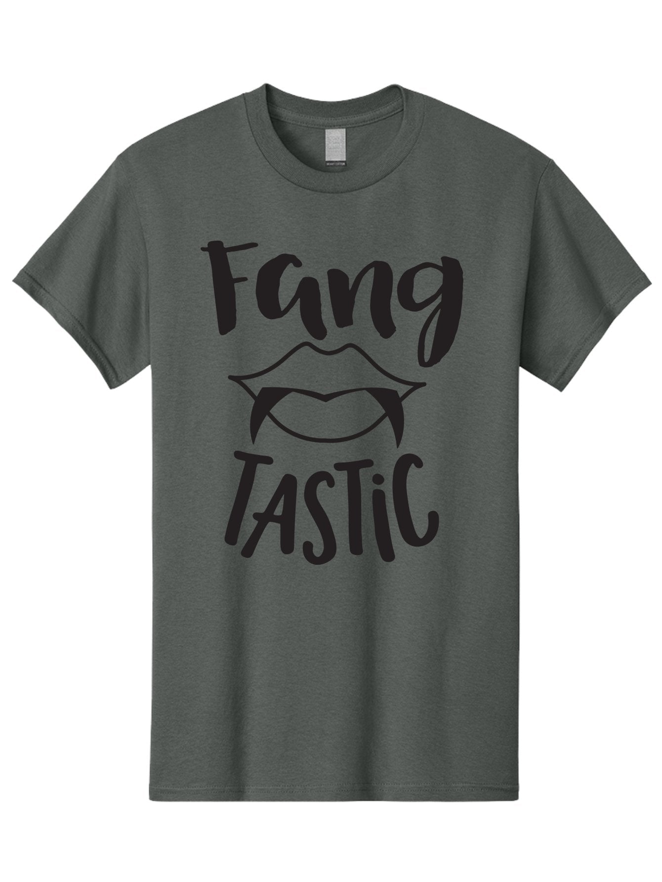 Fang-Tastic Men'S Graphic Tee, 100% Cotton, Comfortable Casual Summer Wear, Machine Washable, Vampire Fangs, Dark Humor, Fang Tastic, Gothic Style, Spooky Chic, Vampire-Inspired, Edgy Fashion, Bold Graphics, Playful Typography Aac706 15
