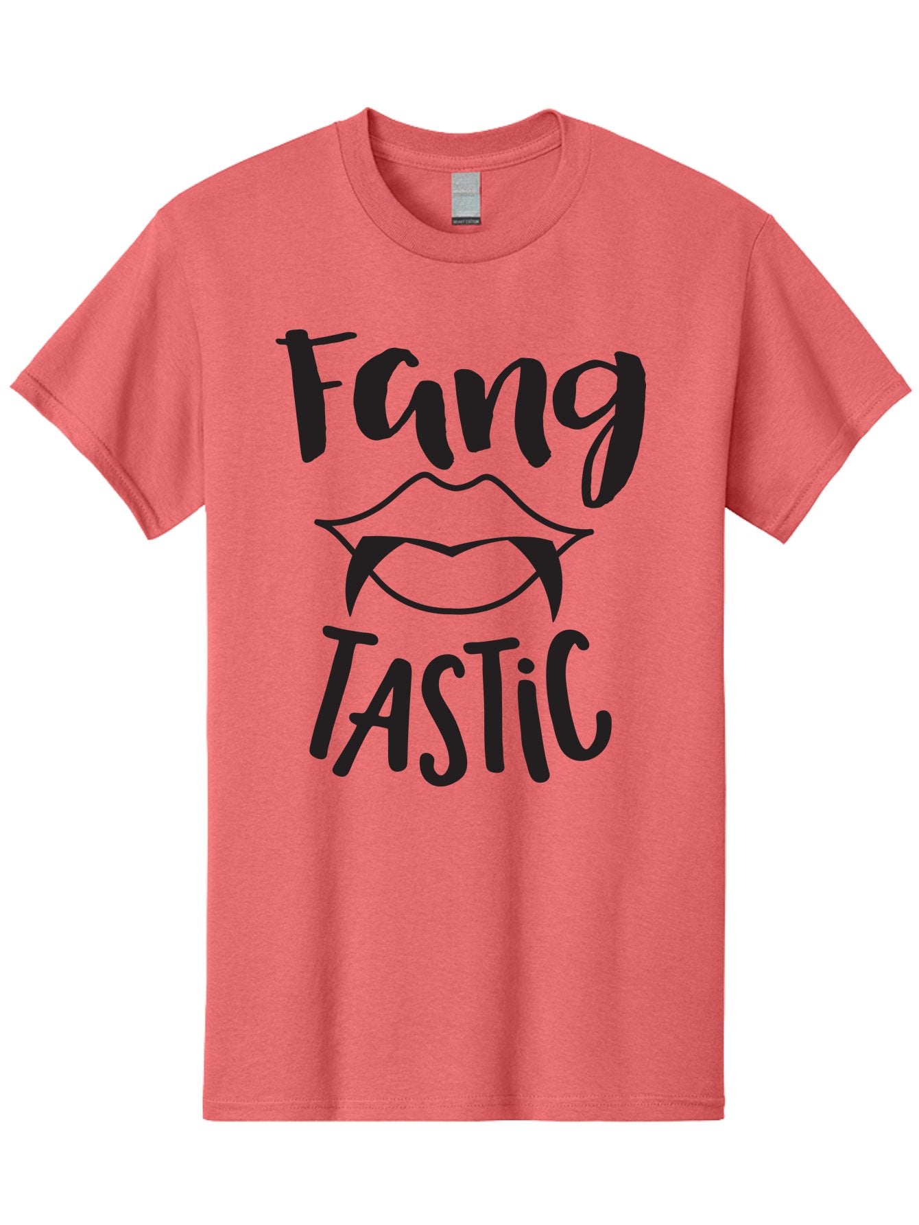 Fang-Tastic Men'S Graphic Tee, 100% Cotton, Comfortable Casual Summer Wear, Machine Washable, Vampire Fangs, Dark Humor, Fang Tastic, Gothic Style, Spooky Chic, Vampire-Inspired, Edgy Fashion, Bold Graphics, Playful Typography Aac706 12