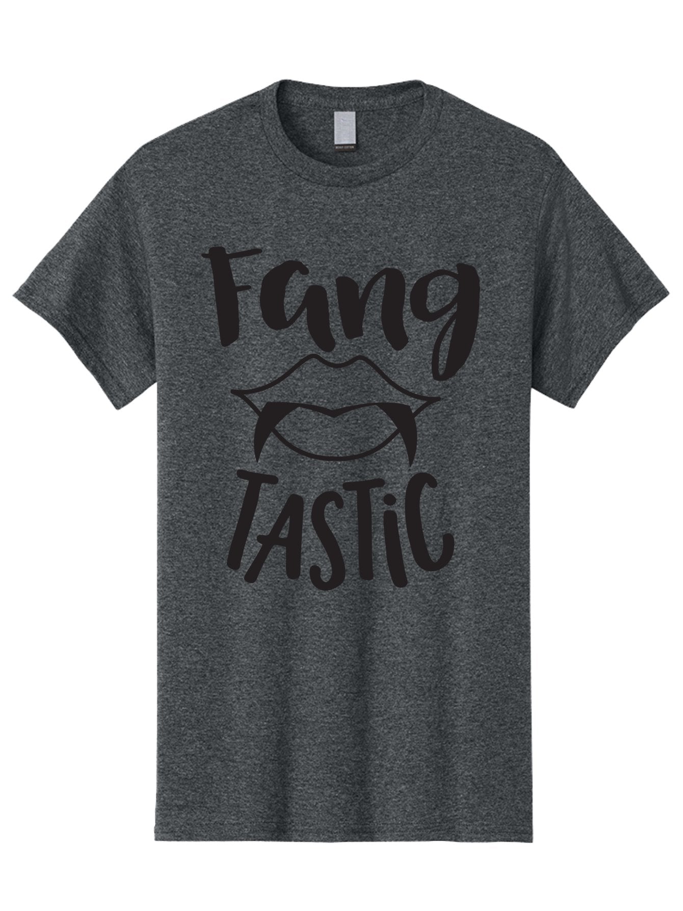 Fang-Tastic Men'S Graphic Tee, 100% Cotton, Comfortable Casual Summer Wear, Machine Washable, Vampire Fangs, Dark Humor, Fang Tastic, Gothic Style, Spooky Chic, Vampire-Inspired, Edgy Fashion, Bold Graphics, Playful Typography Aac706 6