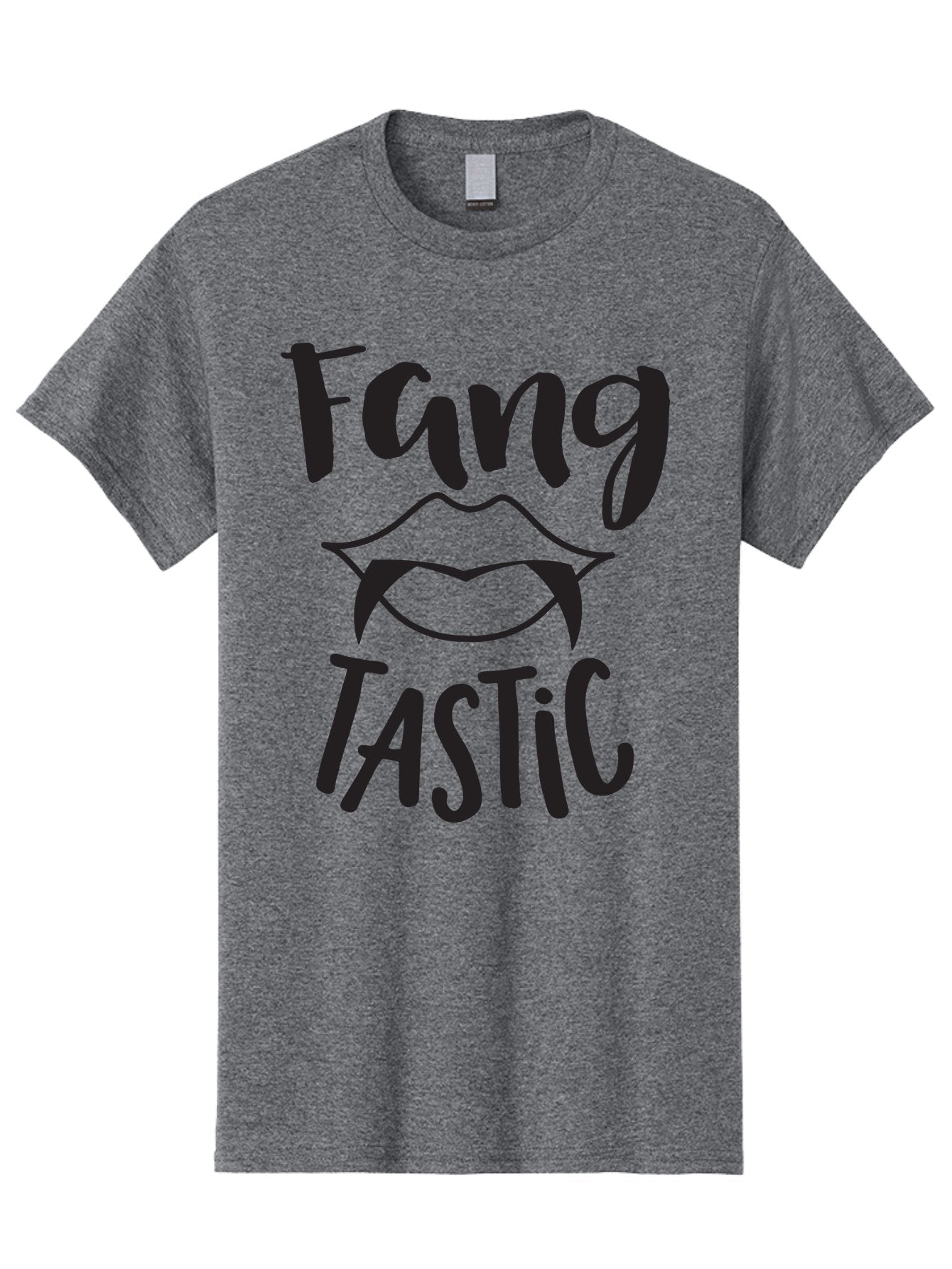 Fang-Tastic Men'S Graphic Tee, 100% Cotton, Comfortable Casual Summer Wear, Machine Washable, Vampire Fangs, Dark Humor, Fang Tastic, Gothic Style, Spooky Chic, Vampire-Inspired, Edgy Fashion, Bold Graphics, Playful Typography Aac706 5