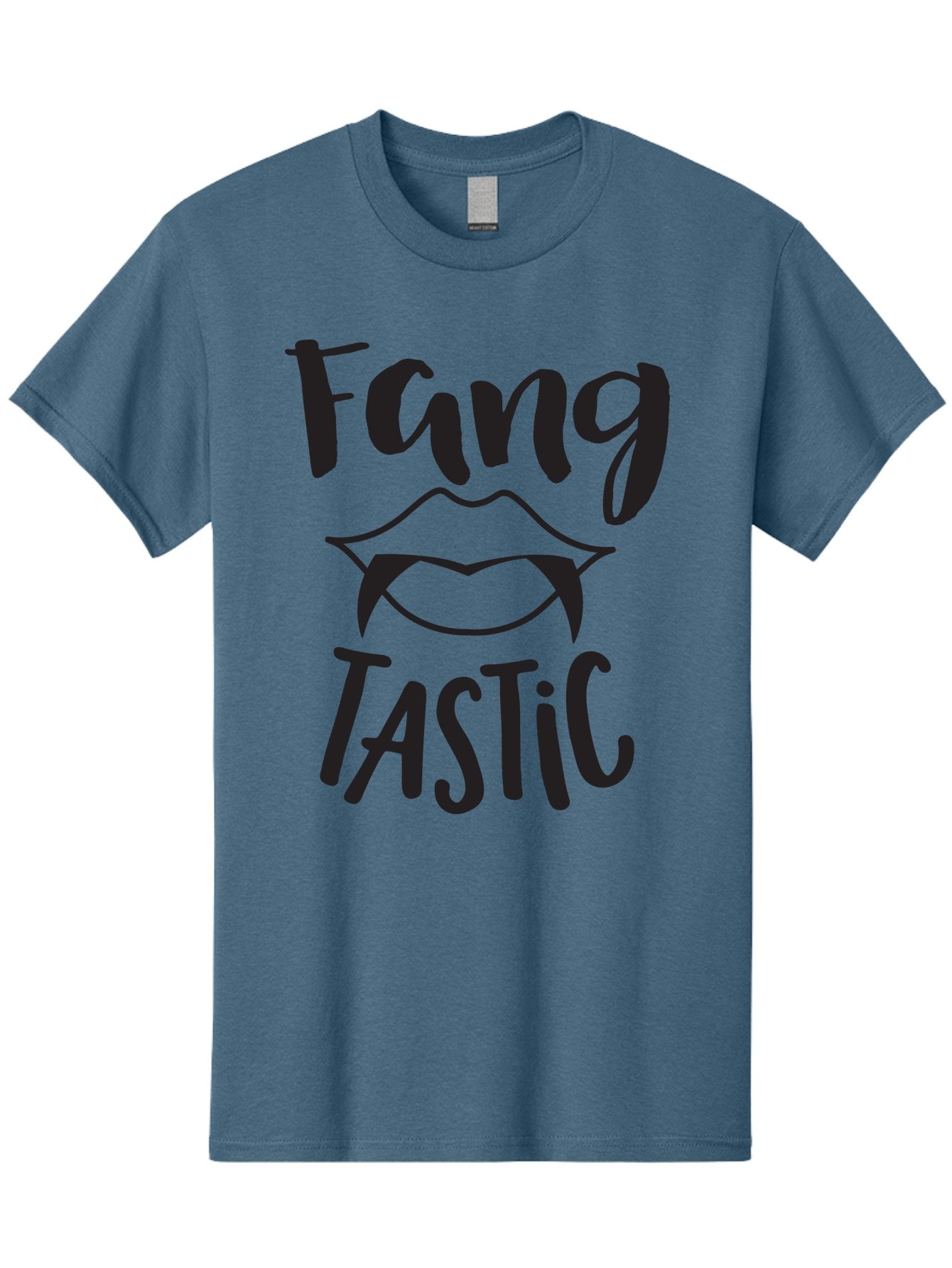 Fang-Tastic Men'S Graphic Tee, 100% Cotton, Comfortable Casual Summer Wear, Machine Washable, Vampire Fangs, Dark Humor, Fang Tastic, Gothic Style, Spooky Chic, Vampire-Inspired, Edgy Fashion, Bold Graphics, Playful Typography Aac706 14
