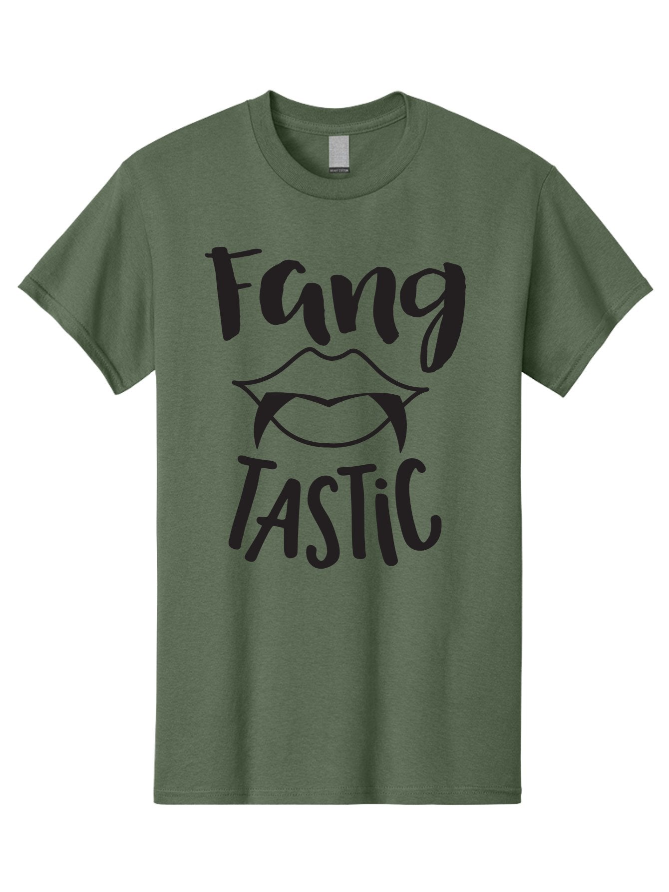 Fang-Tastic Men'S Graphic Tee, 100% Cotton, Comfortable Casual Summer Wear, Machine Washable, Vampire Fangs, Dark Humor, Fang Tastic, Gothic Style, Spooky Chic, Vampire-Inspired, Edgy Fashion, Bold Graphics, Playful Typography Aac706 8