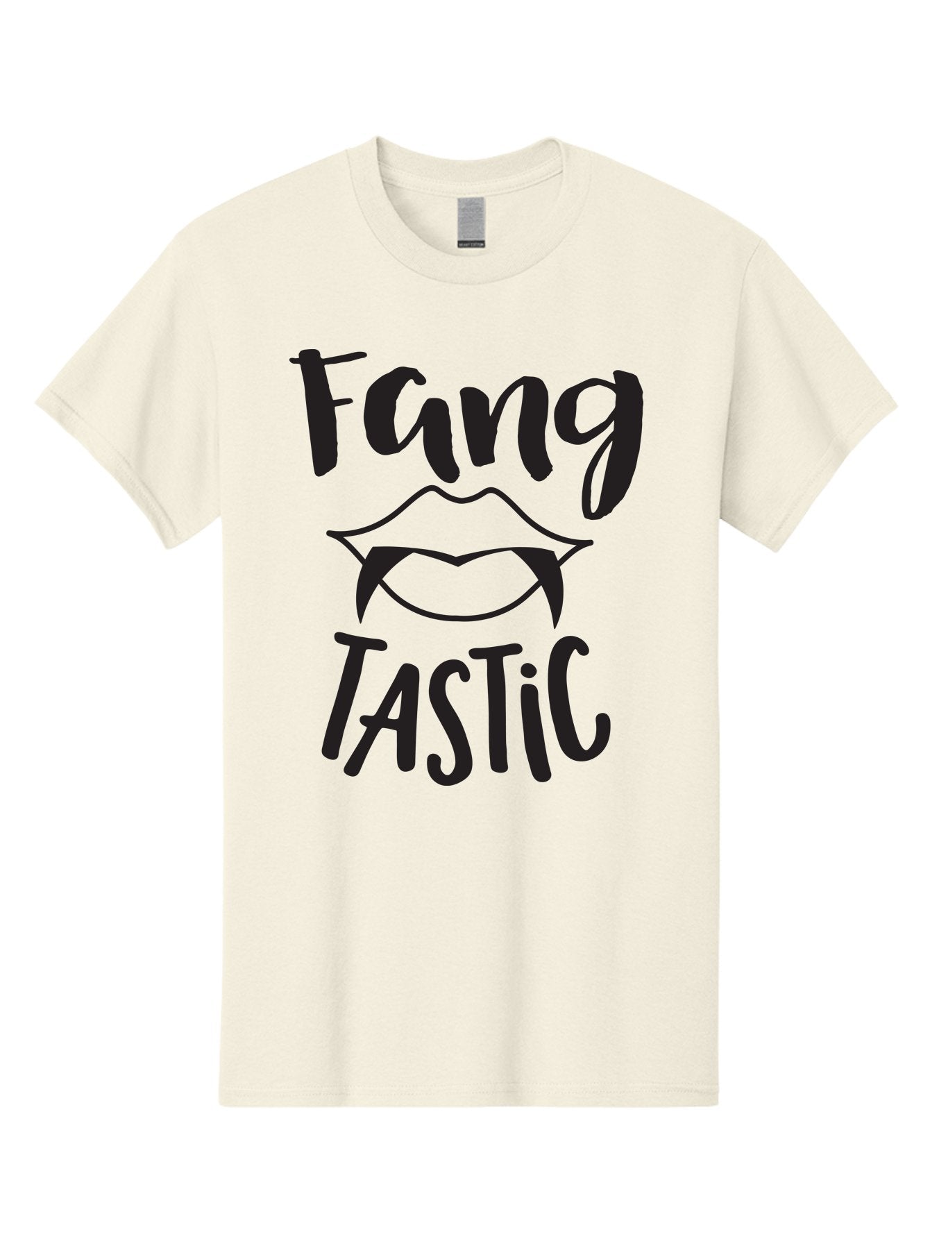 Fang-Tastic Men'S Graphic Tee, 100% Cotton, Comfortable Casual Summer Wear, Machine Washable, Vampire Fangs, Dark Humor, Fang Tastic, Gothic Style, Spooky Chic, Vampire-Inspired, Edgy Fashion, Bold Graphics, Playful Typography Aac706 13