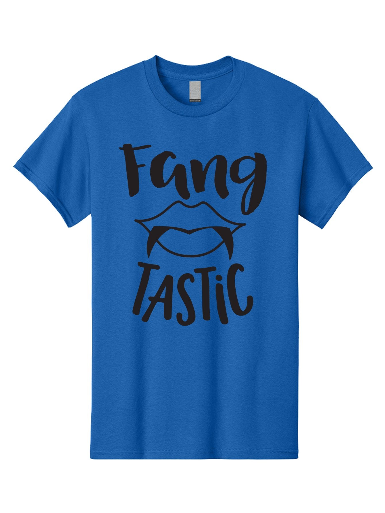 Fang-Tastic Men'S Graphic Tee, 100% Cotton, Comfortable Casual Summer Wear, Machine Washable, Vampire Fangs, Dark Humor, Fang Tastic, Gothic Style, Spooky Chic, Vampire-Inspired, Edgy Fashion, Bold Graphics, Playful Typography Aac706 11