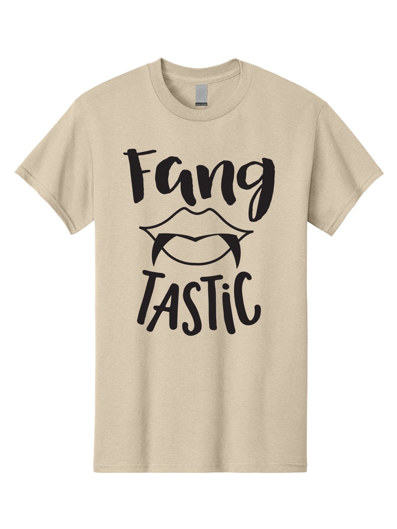 Fang-Tastic Men'S Graphic Tee, 100% Cotton, Comfortable Casual Summer Wear, Machine Washable, Vampire Fangs, Dark Humor, Fang Tastic, Gothic Style, Spooky Chic, Vampire-Inspired, Edgy Fashion, Bold Graphics, Playful Typography Aac706 9