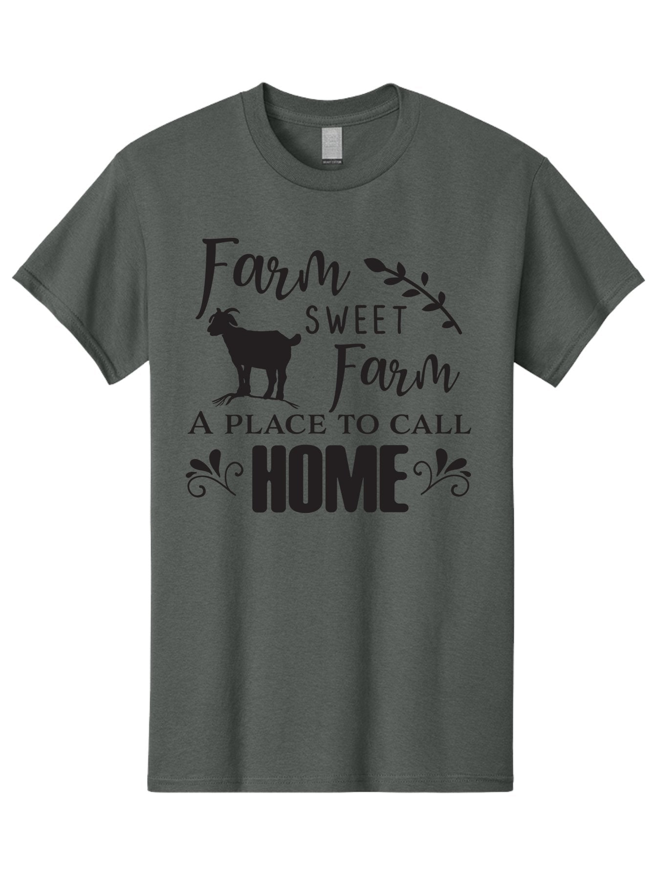 Farm-Sweet-Farm Men'S Graphic Tee, 100% Cotton, Comfortable Casual Summer Wear, Machine Washable, Farmhouse Decor, Rustic Charm, Country Living, Farm Animals, Goat Silhouette, Home Decor, Rural Life, Countryside, Farmhouse Style Aac708 4