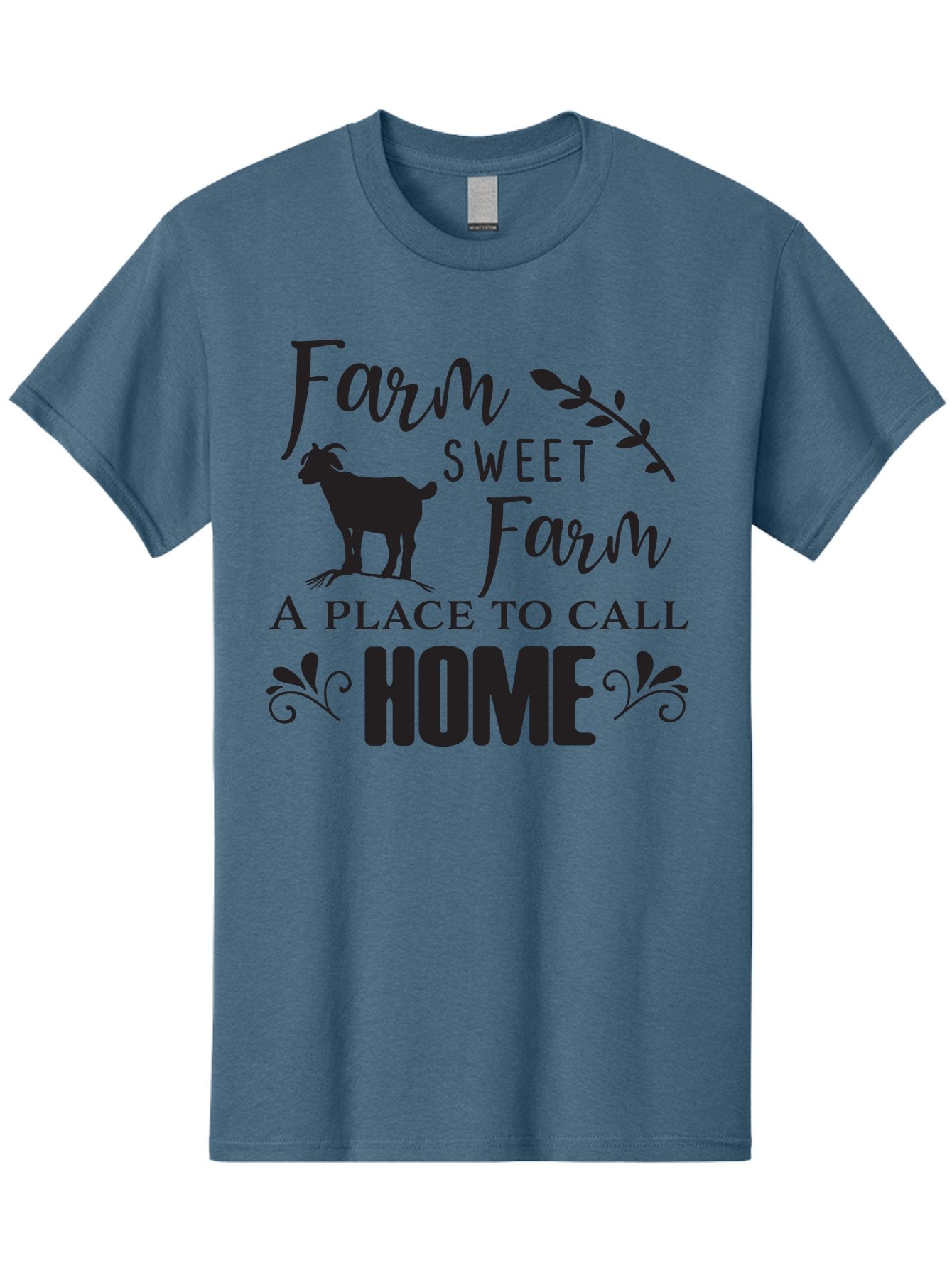 Farm-Sweet-Farm Men'S Graphic Tee, 100% Cotton, Comfortable Casual Summer Wear, Machine Washable, Farmhouse Decor, Rustic Charm, Country Living, Farm Animals, Goat Silhouette, Home Decor, Rural Life, Countryside, Farmhouse Style Aac708 15