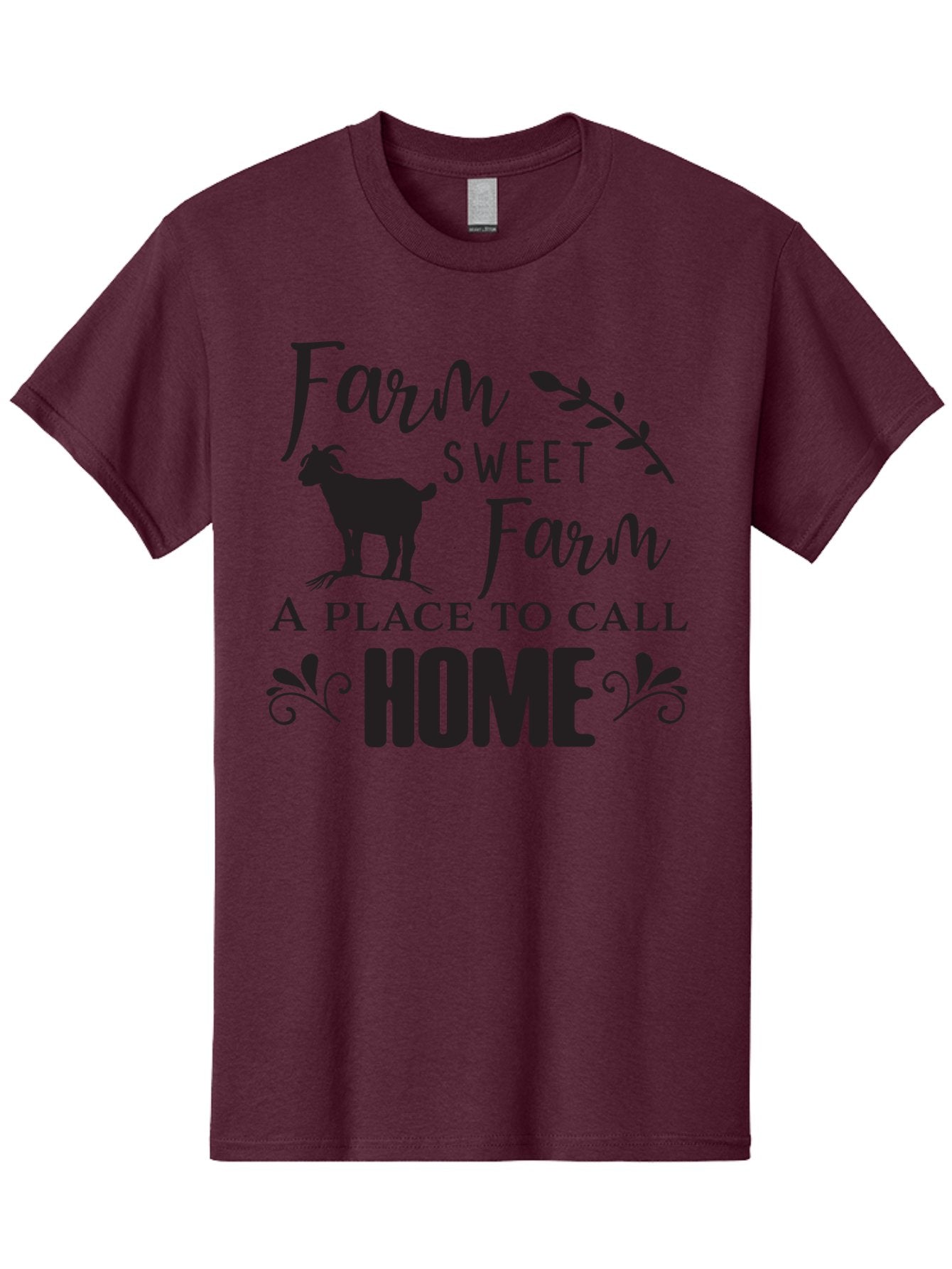 Farm-Sweet-Farm Men'S Graphic Tee, 100% Cotton, Comfortable Casual Summer Wear, Machine Washable, Farmhouse Decor, Rustic Charm, Country Living, Farm Animals, Goat Silhouette, Home Decor, Rural Life, Countryside, Farmhouse Style Aac708 9