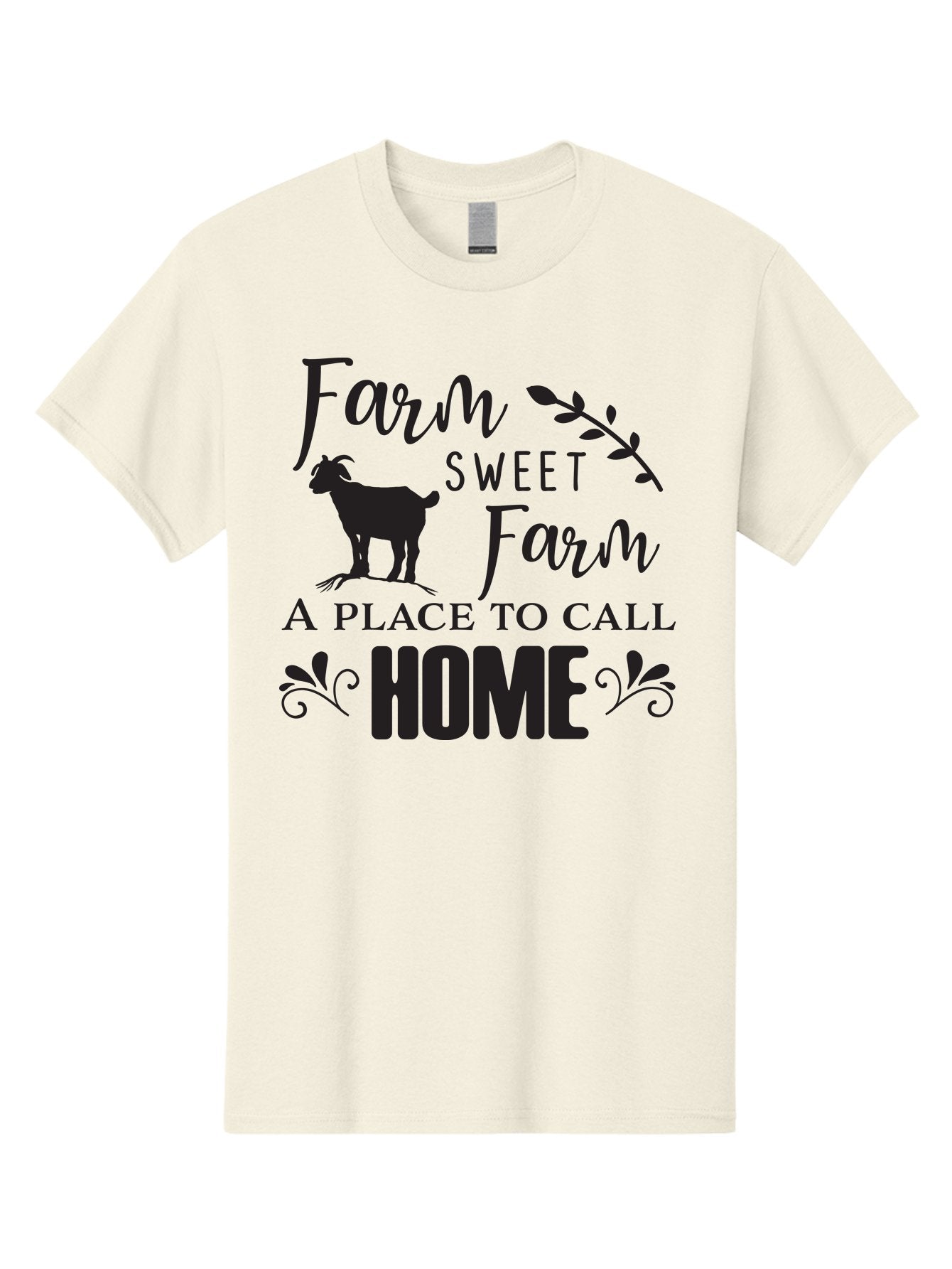 Farm-Sweet-Farm Men'S Graphic Tee, 100% Cotton, Comfortable Casual Summer Wear, Machine Washable, Farmhouse Decor, Rustic Charm, Country Living, Farm Animals, Goat Silhouette, Home Decor, Rural Life, Countryside, Farmhouse Style Aac708
