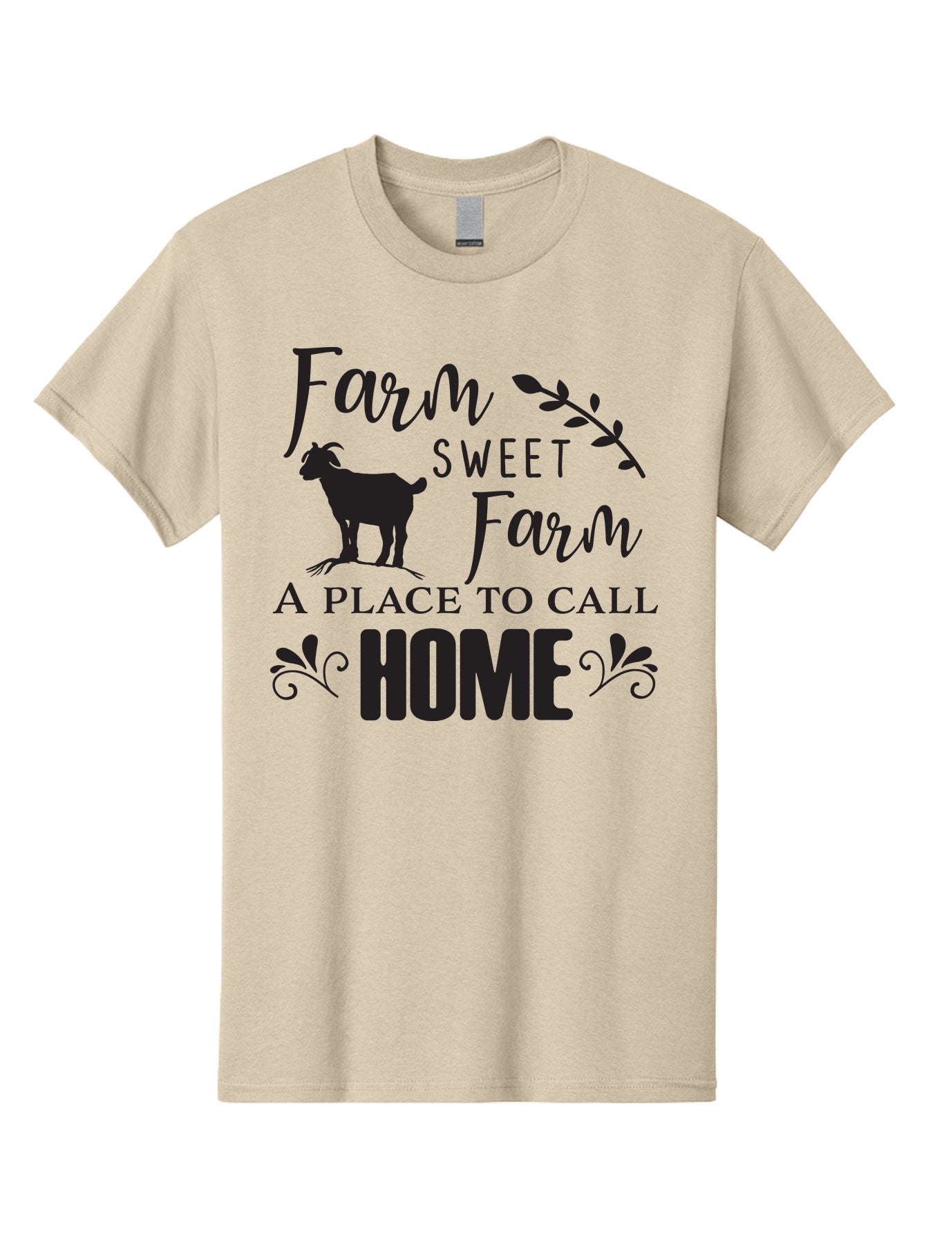 Farm-Sweet-Farm Men'S Graphic Tee, 100% Cotton, Comfortable Casual Summer Wear, Machine Washable, Farmhouse Decor, Rustic Charm, Country Living, Farm Animals, Goat Silhouette, Home Decor, Rural Life, Countryside, Farmhouse Style Aac708 13