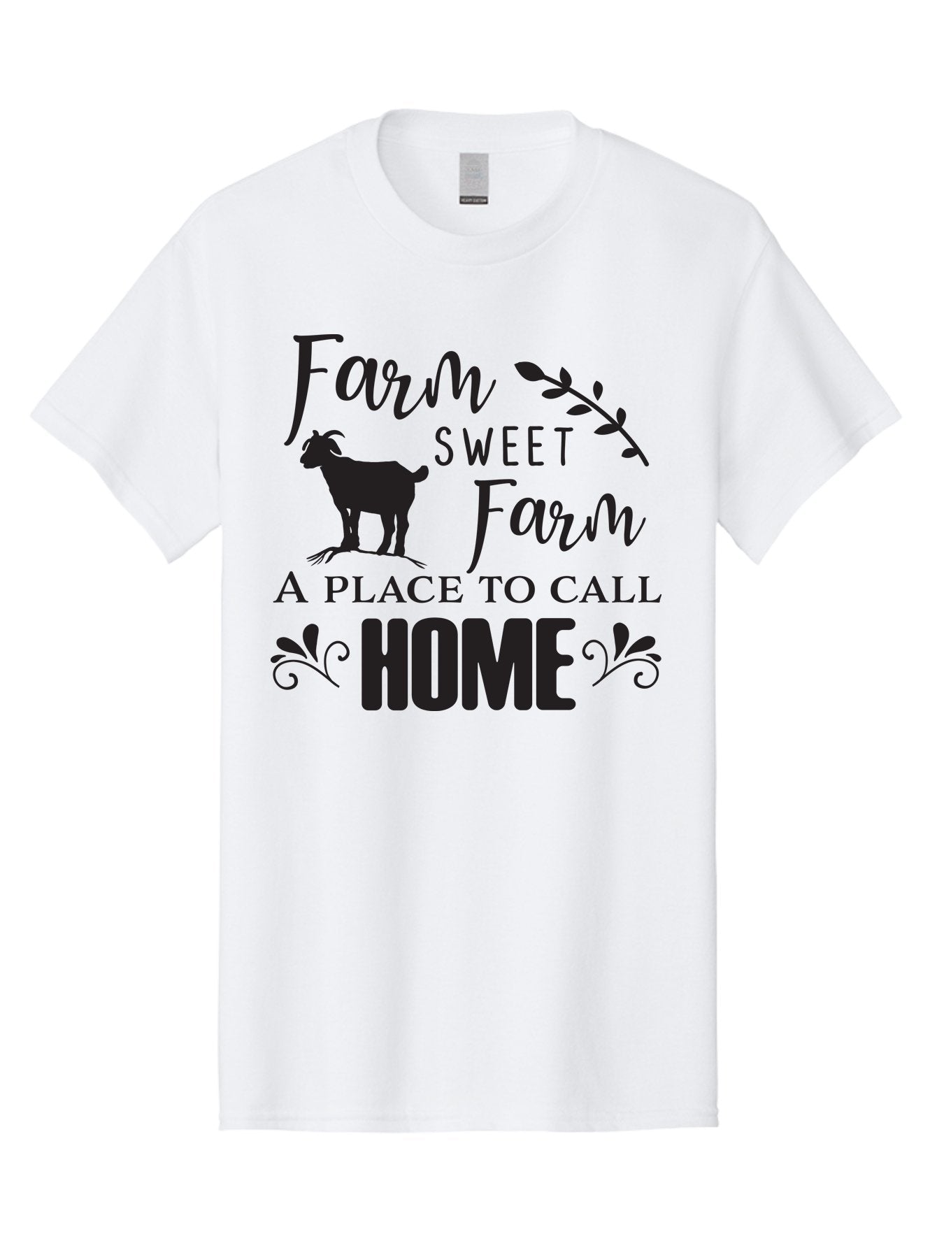 Farm-Sweet-Farm Men'S Graphic Tee, 100% Cotton, Comfortable Casual Summer Wear, Machine Washable, Farmhouse Decor, Rustic Charm, Country Living, Farm Animals, Goat Silhouette, Home Decor, Rural Life, Countryside, Farmhouse Style Aac708 14