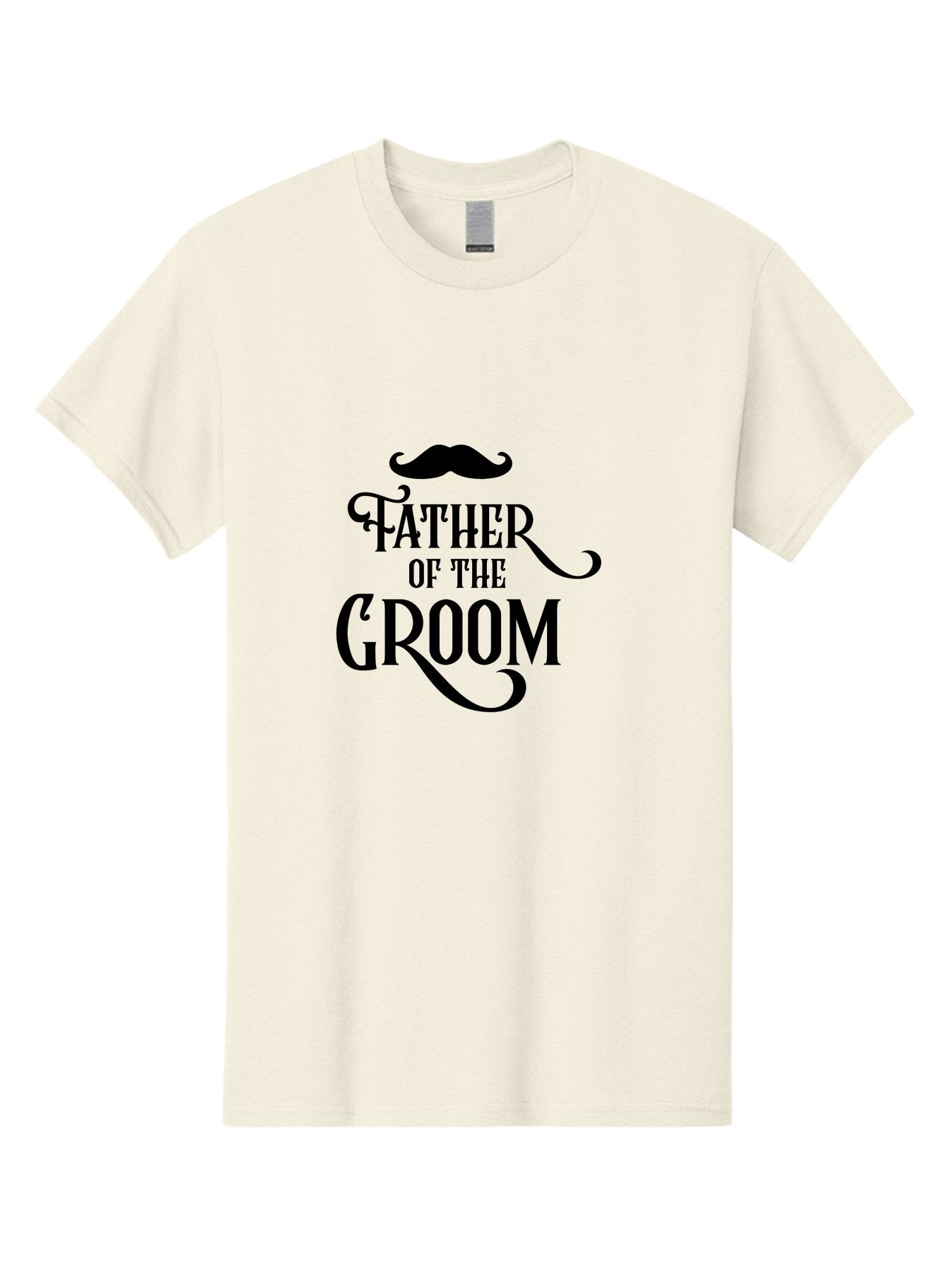 Father-Of-Groom Men'S Graphic Tee, 100% Cotton, Comfortable Casual Summer Wear, Machine Washable, Father Of The Groom, Wedding Party, Stylish Mustache, Elegant Typography, Classic Design, Stylish Text, Groom'S Father Aac710