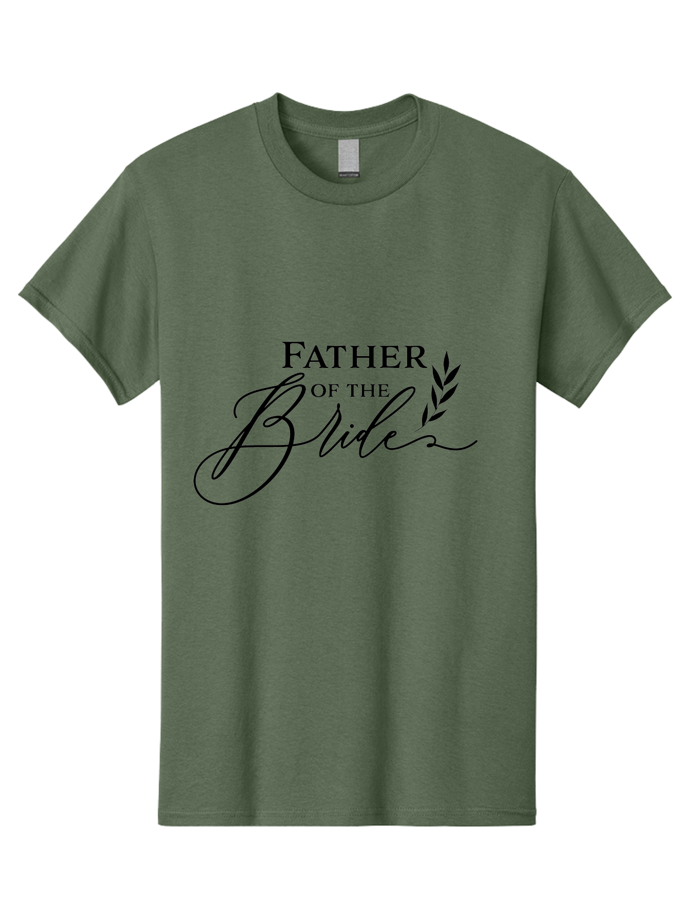 Father-Of-The-Bride Men'S Graphic Tee, 100% Cotton, Comfortable Casual Summer Wear, Machine Washable, Father Of The Bride, Wedding Theme, Family Love, Special Day, Wedding Day, Laurel Leaves, Elegant Script, Calligraphy Font, Unique Gift, Aac711 27