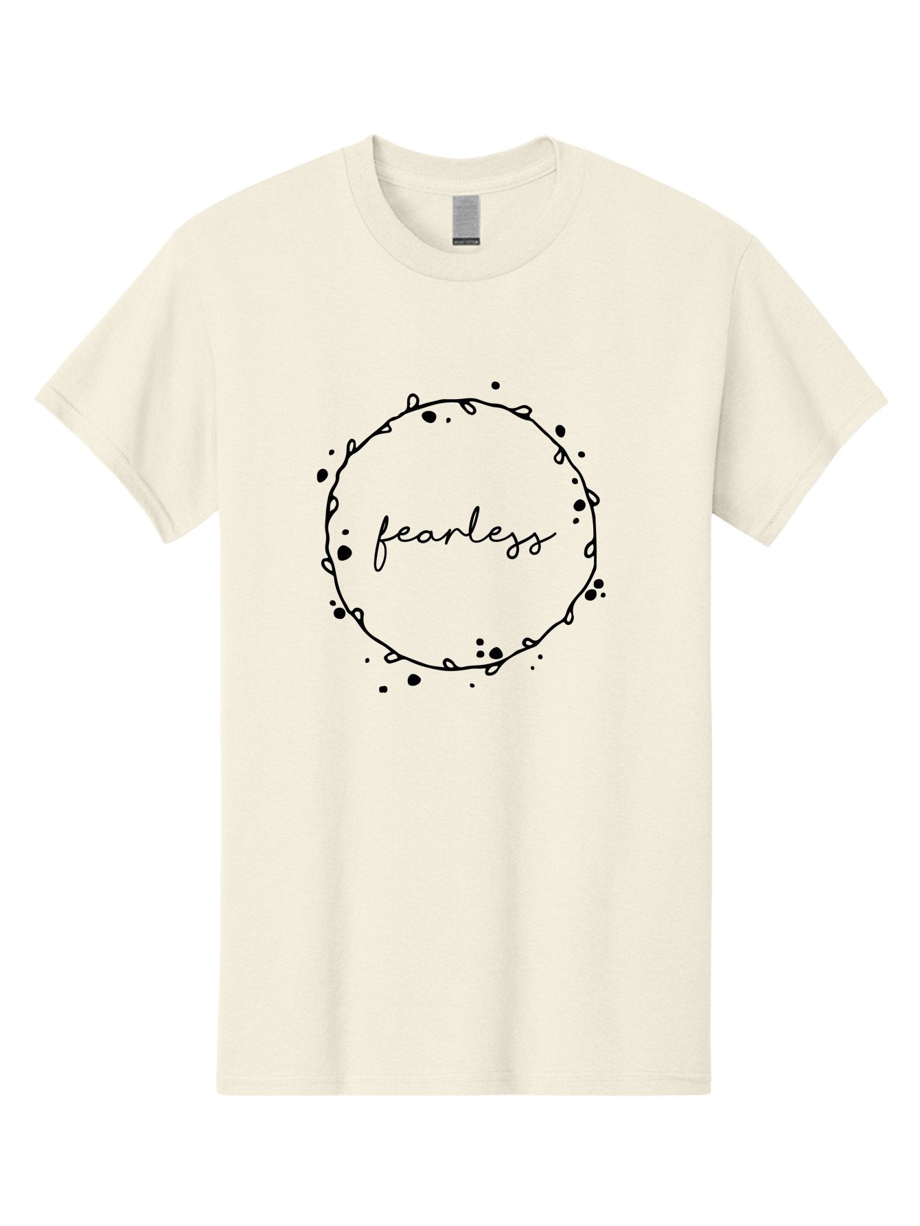 Fearless Men'S Graphic Tee, 100% Cotton, Comfortable Casual Summer Wear, Machine Washable, Fearless, Hand Drawn Circle, Inspirational Quote, Motivational Words, Modern Typography, Splash Effect, Abstract Design, Minimalist Style Aac712 13