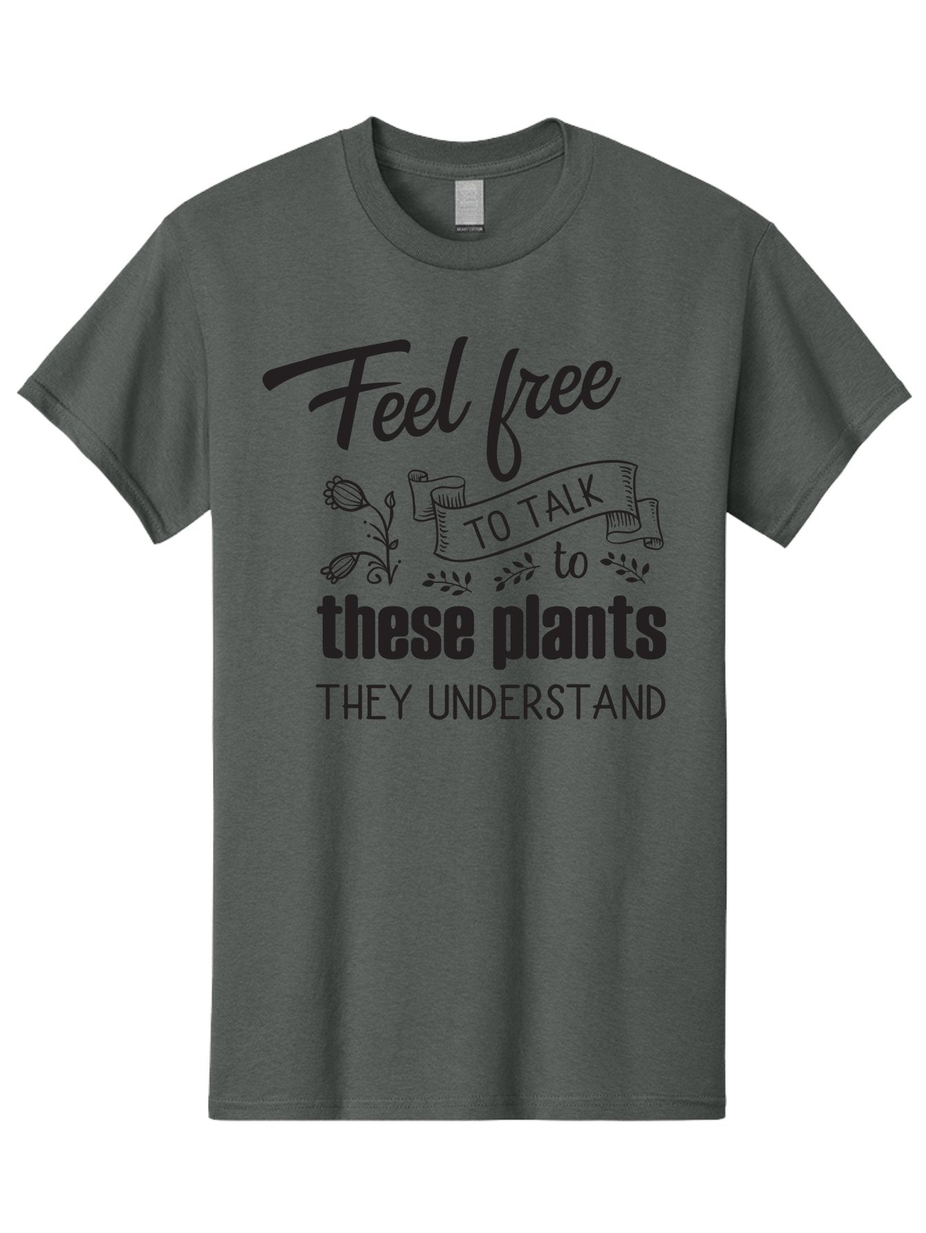 Feel-Free-To-Talk-To-These-Plants Men'S Graphic Tee, 100% Cotton, Comfortable Casual Summer Wear, Machine Washable, Feel Free To Talk To Plants, Plant Love, Plant Care, Gardening Tips, Plant Quotes, Nature Lovers, Green Thumb, Houseplants, Aac713 7