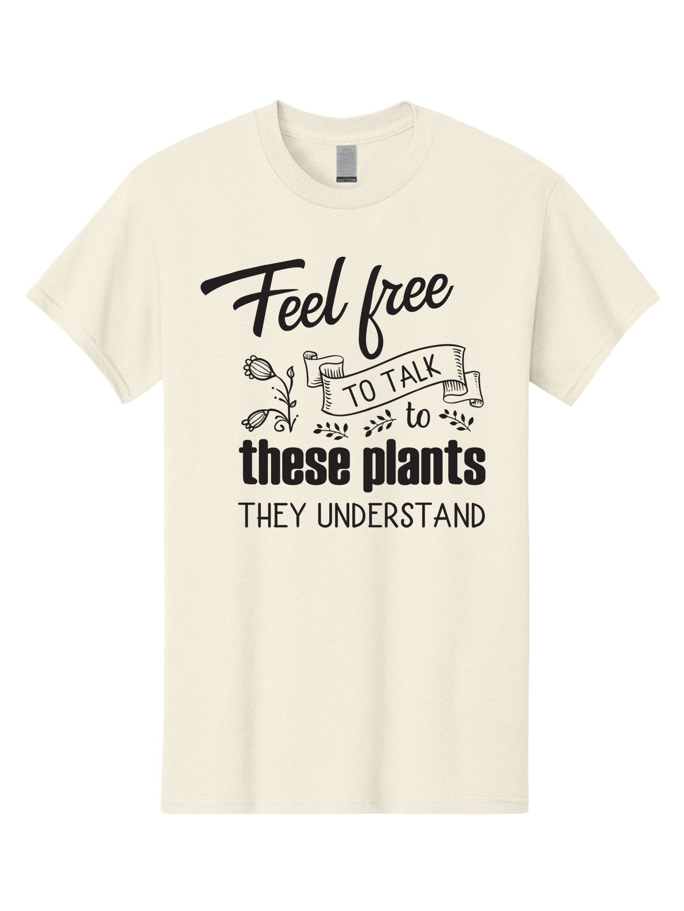 Feel-Free-To-Talk-To-These-Plants Men'S Graphic Tee, 100% Cotton, Comfortable Casual Summer Wear, Machine Washable, Feel Free To Talk To Plants, Plant Love, Plant Care, Gardening Tips, Plant Quotes, Nature Lovers, Green Thumb, Houseplants, Aac713
