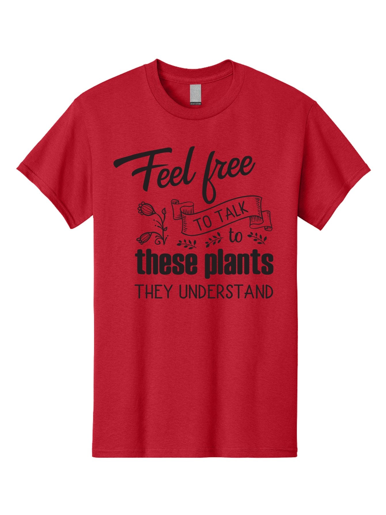 Feel-Free-To-Talk-To-These-Plants Men'S Graphic Tee, 100% Cotton, Comfortable Casual Summer Wear, Machine Washable, Feel Free To Talk To Plants, Plant Love, Plant Care, Gardening Tips, Plant Quotes, Nature Lovers, Green Thumb, Houseplants, Aac713 14