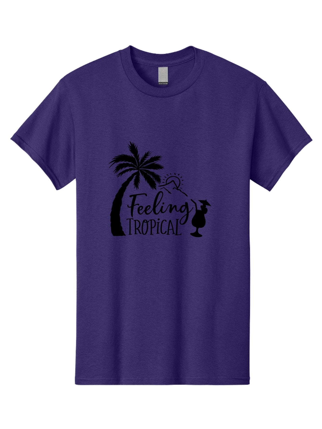 Feeling-Tropical Men'S Graphic Tee, 100% Cotton, Comfortable Casual Summer Wear, Machine Washable, Tropical Getaway, Palm Tree, Cocktail, Summer Vibes, Vacation Mode, Sun, Fun, Relaxation, Beach Life, Tropical Drinks Aac714 12