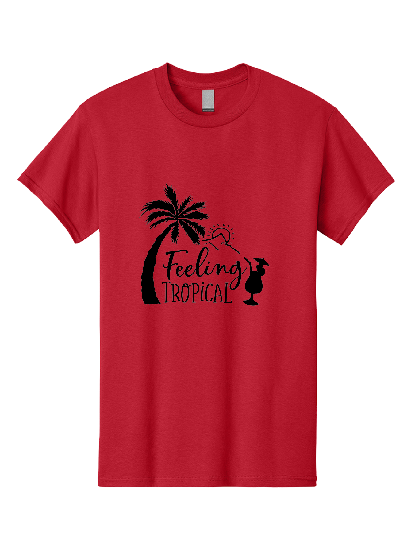 Feeling-Tropical Men'S Graphic Tee, 100% Cotton, Comfortable Casual Summer Wear, Machine Washable, Tropical Getaway, Palm Tree, Cocktail, Summer Vibes, Vacation Mode, Sun, Fun, Relaxation, Beach Life, Tropical Drinks Aac714 7