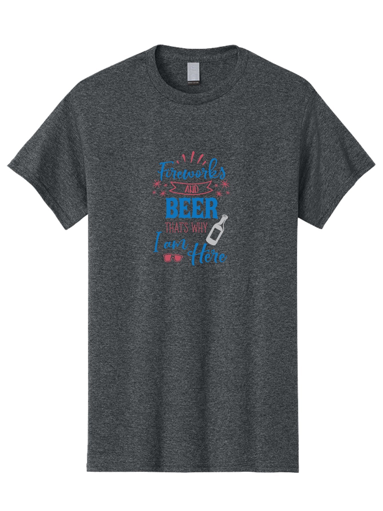 Fireworks-And-Beer Men'S Graphic Tee, 100% Cotton, Comfortable Casual Summer Wear, Machine Washable, Beer And Fireworks, Festive Party Vibes, Drinking With Friends, Celebration Mode, 4Th Of July, Summer Fun, Party Atmosphere, Beer Lover Aac716 13