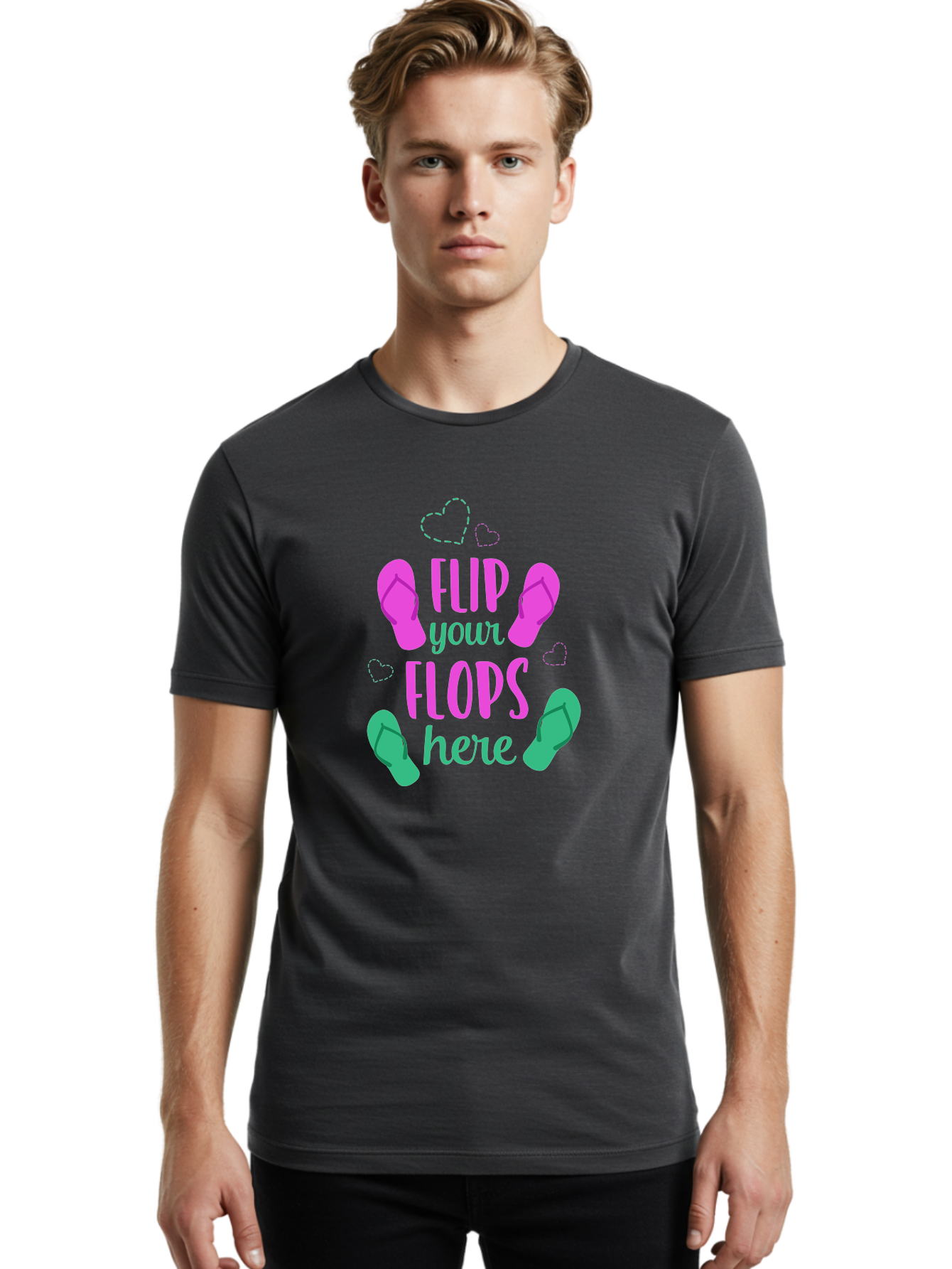 Flip-Flops Men'S Graphic Tee, 100% Cotton, Comfortable Casual Summer Wear, Machine Washable, Flip Flops, Summer Vibes, Beachwear, Tropical Style, Fashion Accessories, Playful Design, Casual Footwear, Vacation Mode, Fun Graphics Aac719 16