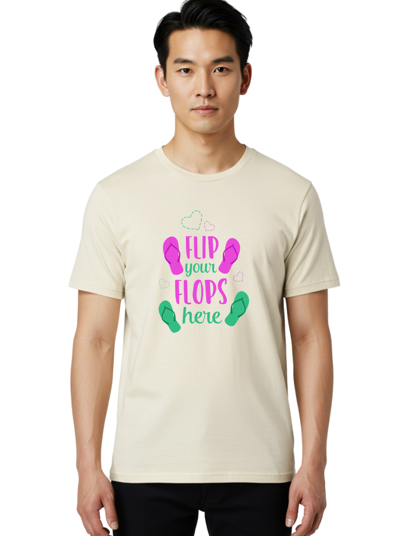 Flip-Flops Men'S Graphic Tee, 100% Cotton, Comfortable Casual Summer Wear, Machine Washable, Flip Flops, Summer Vibes, Beachwear, Tropical Style, Fashion Accessories, Playful Design, Casual Footwear, Vacation Mode, Fun Graphics Aac719 12