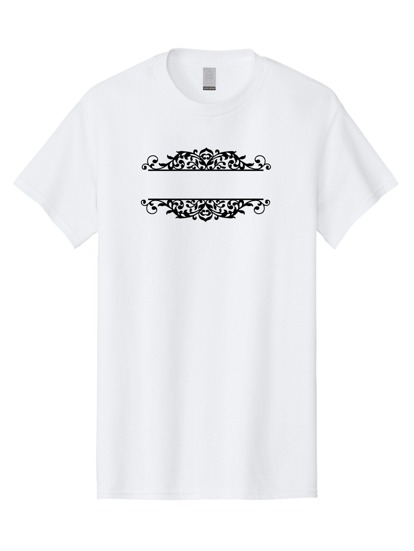 Floral-Deco Men'S Graphic Tee, 100% Cotton, Comfortable Casual Summer Wear, Machine Washable, Floral Dividers, Ornate Designs, Decorative Elements, Symmetrical Patterns, Vintage-Inspired, Elegant Designs, Luxury Feel, Sophisticated Decor Aac720