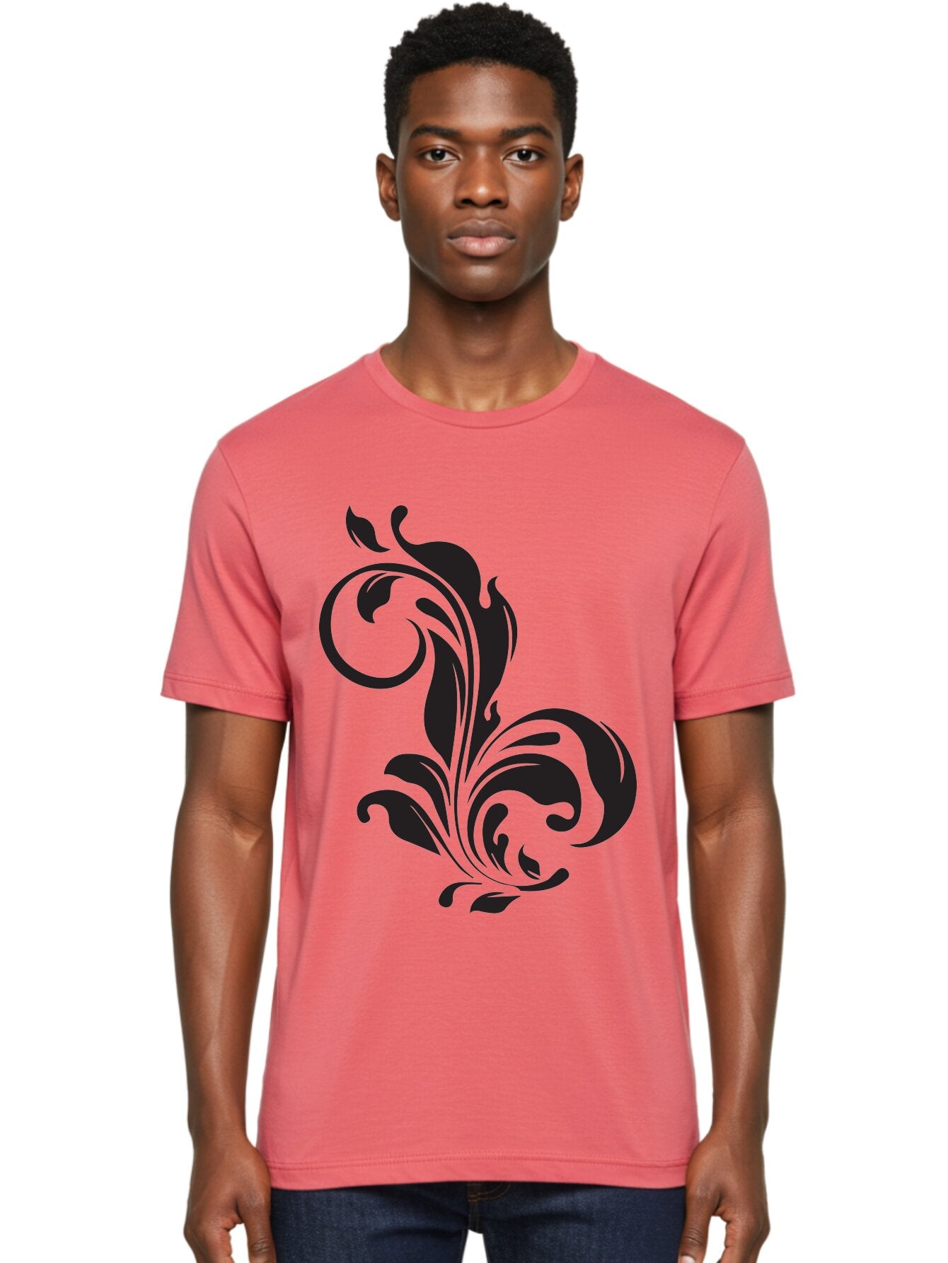 Floral-Design-3 Men'S Graphic Tee, 100% Cotton, Comfortable Casual Summer Wear, Machine Washable, Floral Motif, Decorative Element, Luxury Design, Abstract Art, Elegant Pattern, Ornate Style, Classic Symbol Aac723 24