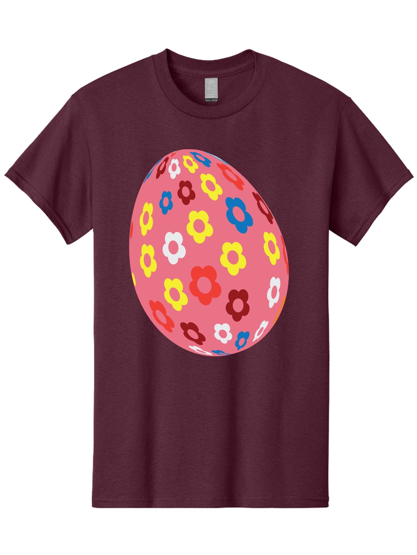 Floral-Easter-Egg-1 Men'S Graphic Tee, 100% Cotton, Comfortable Casual Summer Wear, Machine Washable, Pink Egg, Floral Pattern, Colorful Flowers, Easter Decoration, Spring Theme, Festive Design, Vibrant Colors, Easter Egg, Flower Pattern, Aac725