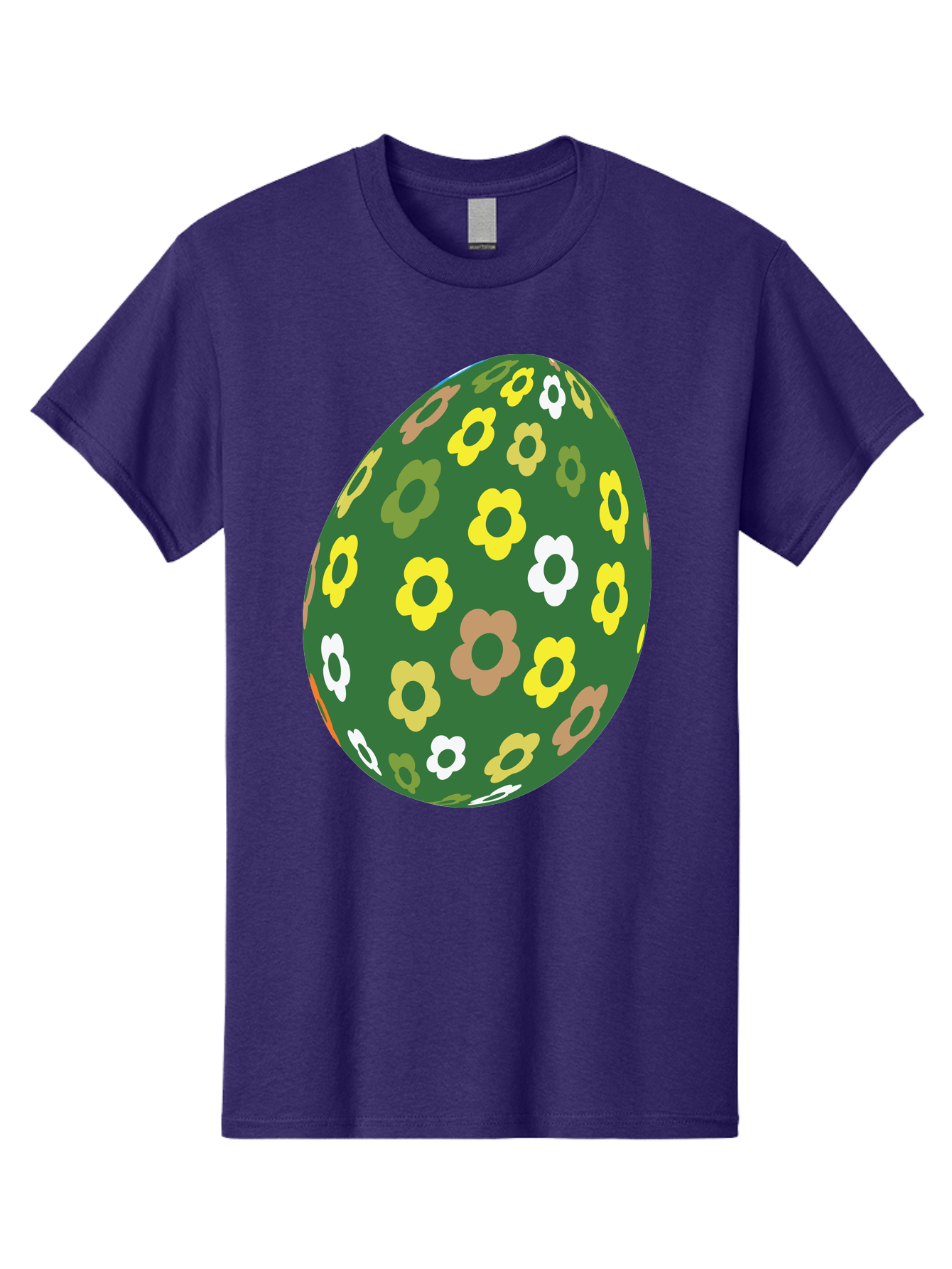 Floral-Easter-Egg-2 Men'S Graphic Tee, 100% Cotton, Comfortable Casual Summer Wear, Machine Washable, Easter Egg, Floral Pattern, Yellow Flowers, White Flowers, Green Egg, Easter Decoration, Spring Theme, Festive Design, Colorful Graphic, Aac726 25
