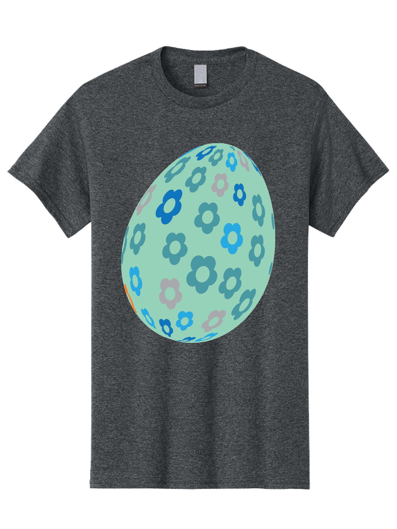 Floral-Easter-Egg-3 Men'S Graphic Tee, 100% Cotton, Comfortable Casual Summer Wear, Machine Washable, Blue Flowers, Pastel Colors, Floral Pattern, Easter Egg, Spring Theme, Decorative Design, Digital Illustration Aac727 13