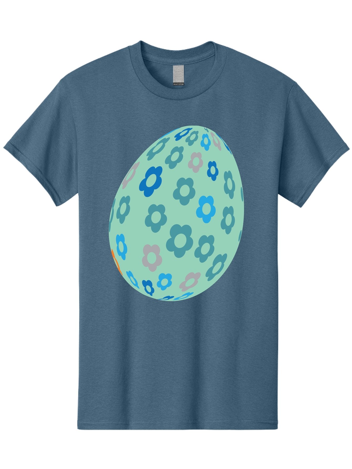 Floral-Easter-Egg-3 Men'S Graphic Tee, 100% Cotton, Comfortable Casual Summer Wear, Machine Washable, Blue Flowers, Pastel Colors, Floral Pattern, Easter Egg, Spring Theme, Decorative Design, Digital Illustration Aac727 5