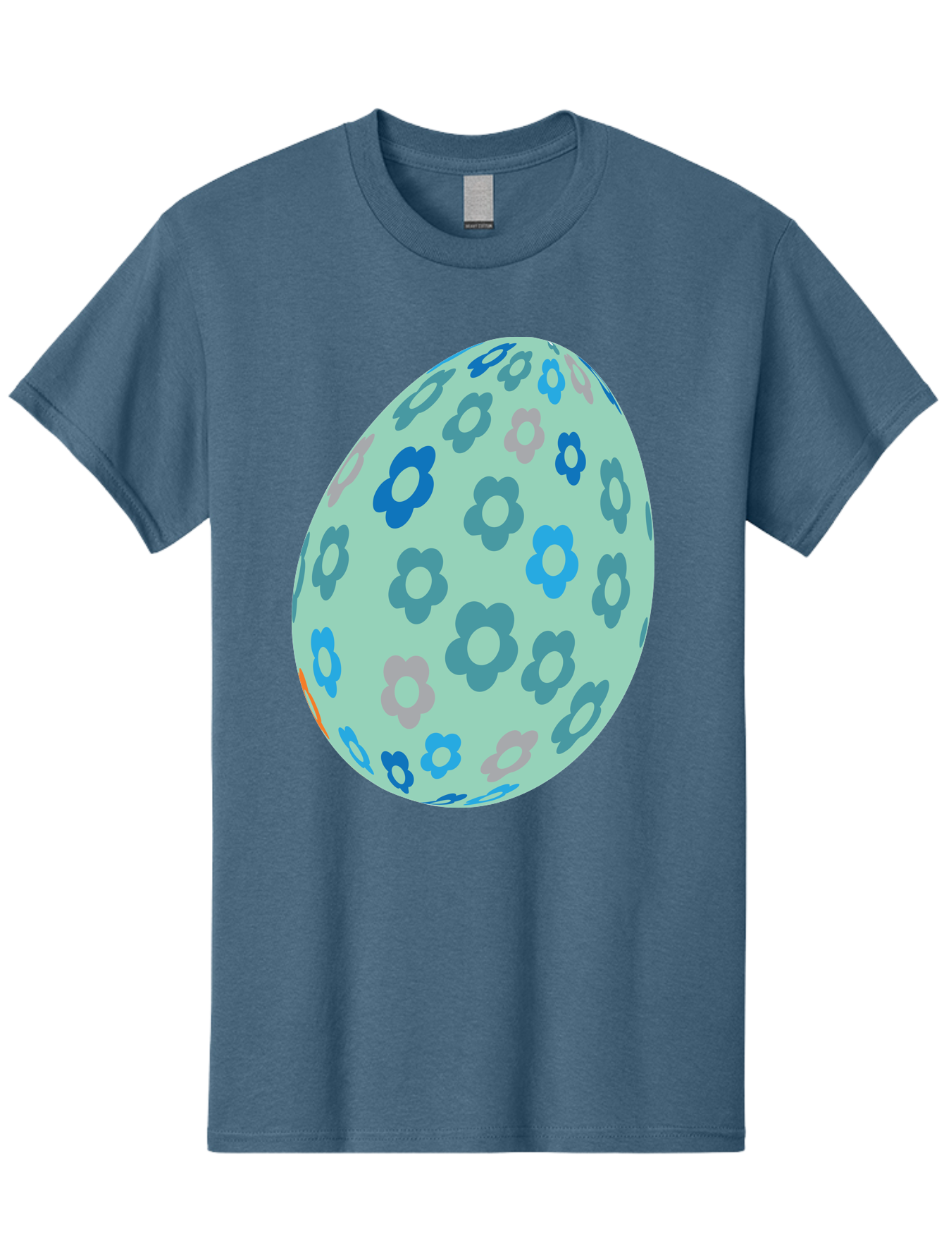 Floral-Easter-Egg-3 Men'S Graphic Tee, 100% Cotton, Comfortable Casual Summer Wear, Machine Washable, Blue Flowers, Pastel Colors, Floral Pattern, Easter Egg, Spring Theme, Decorative Design, Digital Illustration Aac727 15