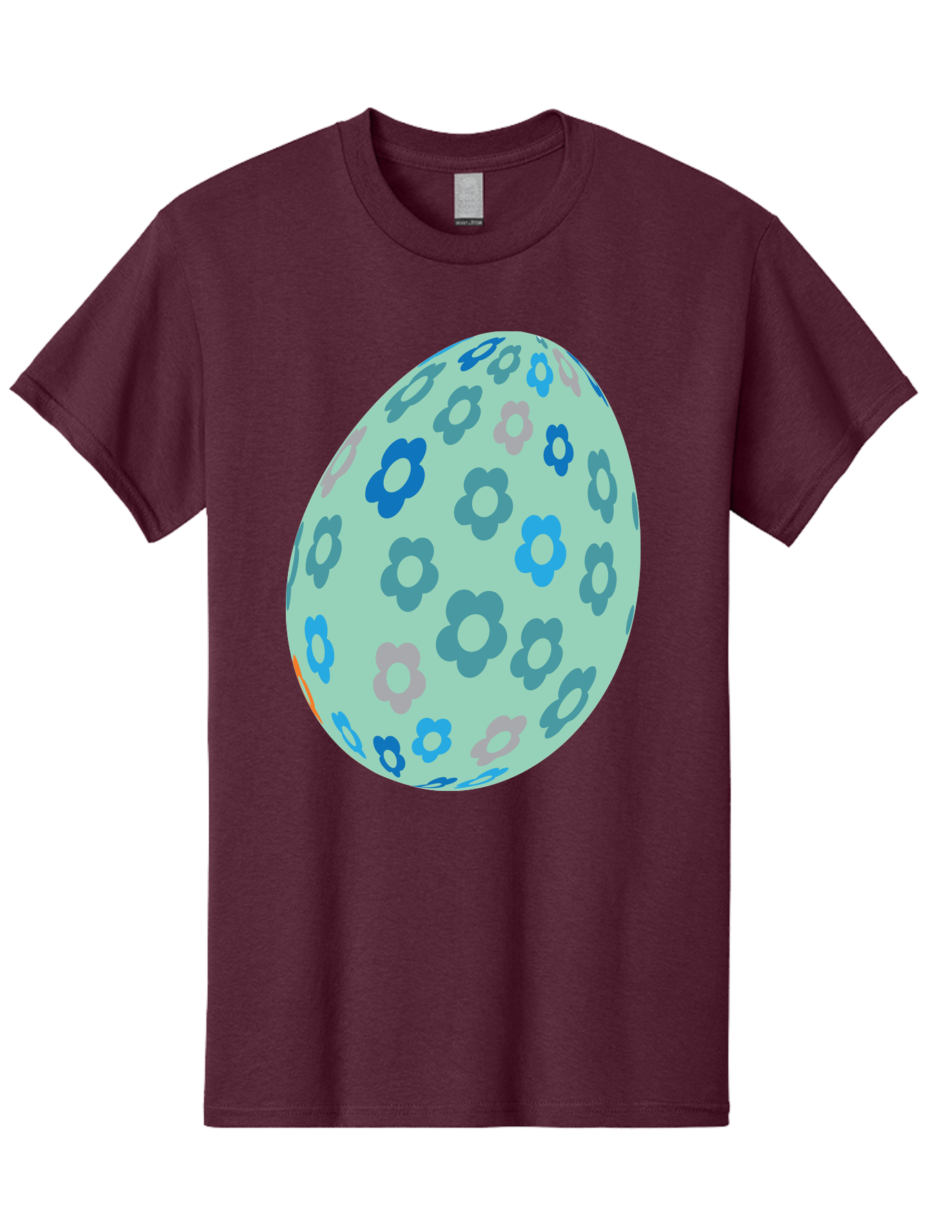 Floral-Easter-Egg-3 Men'S Graphic Tee, 100% Cotton, Comfortable Casual Summer Wear, Machine Washable, Blue Flowers, Pastel Colors, Floral Pattern, Easter Egg, Spring Theme, Decorative Design, Digital Illustration Aac727 17