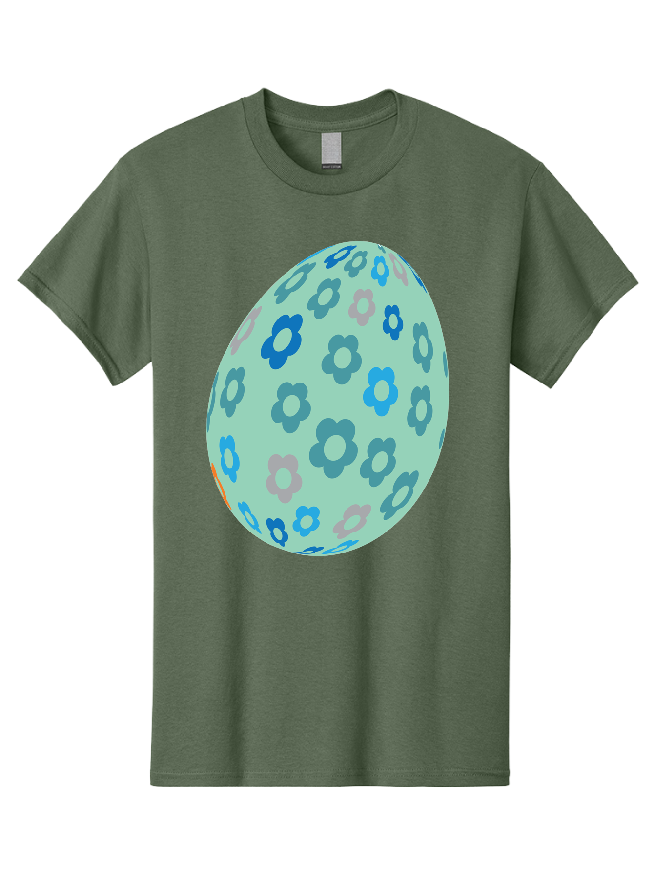 Floral-Easter-Egg-3 Men'S Graphic Tee, 100% Cotton, Comfortable Casual Summer Wear, Machine Washable, Blue Flowers, Pastel Colors, Floral Pattern, Easter Egg, Spring Theme, Decorative Design, Digital Illustration Aac727 21