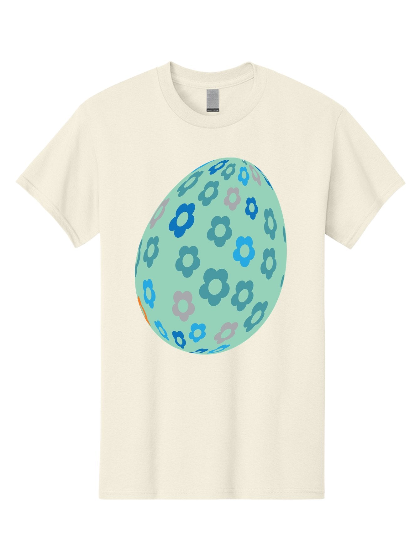 Floral-Easter-Egg-3 Men'S Graphic Tee, 100% Cotton, Comfortable Casual Summer Wear, Machine Washable, Blue Flowers, Pastel Colors, Floral Pattern, Easter Egg, Spring Theme, Decorative Design, Digital Illustration Aac727 7