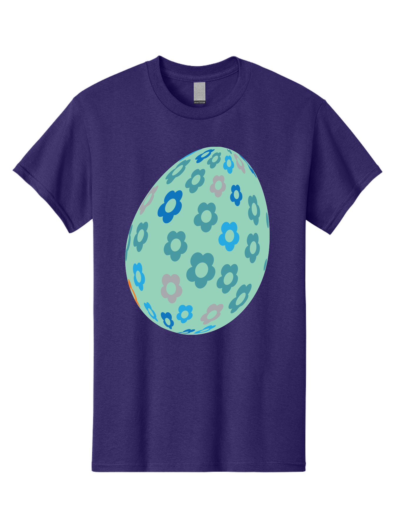 Floral-Easter-Egg-3 Men'S Graphic Tee, 100% Cotton, Comfortable Casual Summer Wear, Machine Washable, Blue Flowers, Pastel Colors, Floral Pattern, Easter Egg, Spring Theme, Decorative Design, Digital Illustration Aac727 27