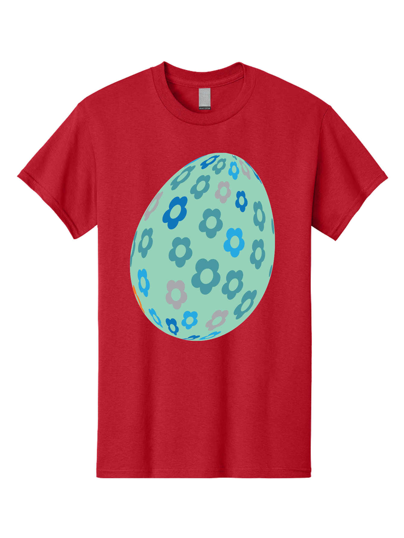 Floral-Easter-Egg-3 Men'S Graphic Tee, 100% Cotton, Comfortable Casual Summer Wear, Machine Washable, Blue Flowers, Pastel Colors, Floral Pattern, Easter Egg, Spring Theme, Decorative Design, Digital Illustration Aac727 29