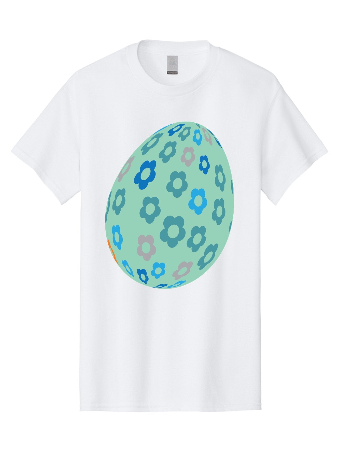 Floral-Easter-Egg-3 Men'S Graphic Tee, 100% Cotton, Comfortable Casual Summer Wear, Machine Washable, Blue Flowers, Pastel Colors, Floral Pattern, Easter Egg, Spring Theme, Decorative Design, Digital Illustration Aac727 15